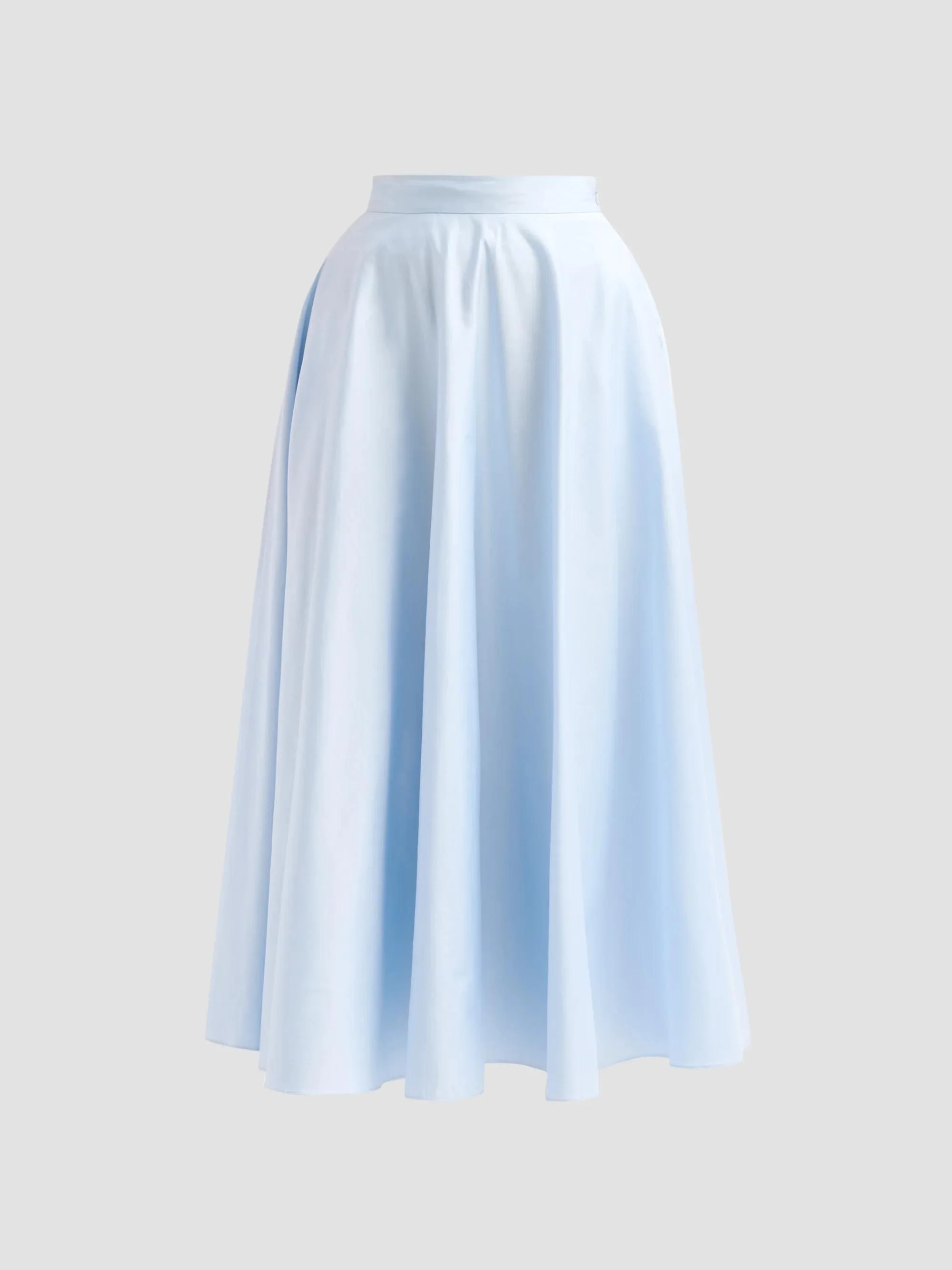 Women's Cotton Poplin Sateen Circle Skirt - Light Blue - 1