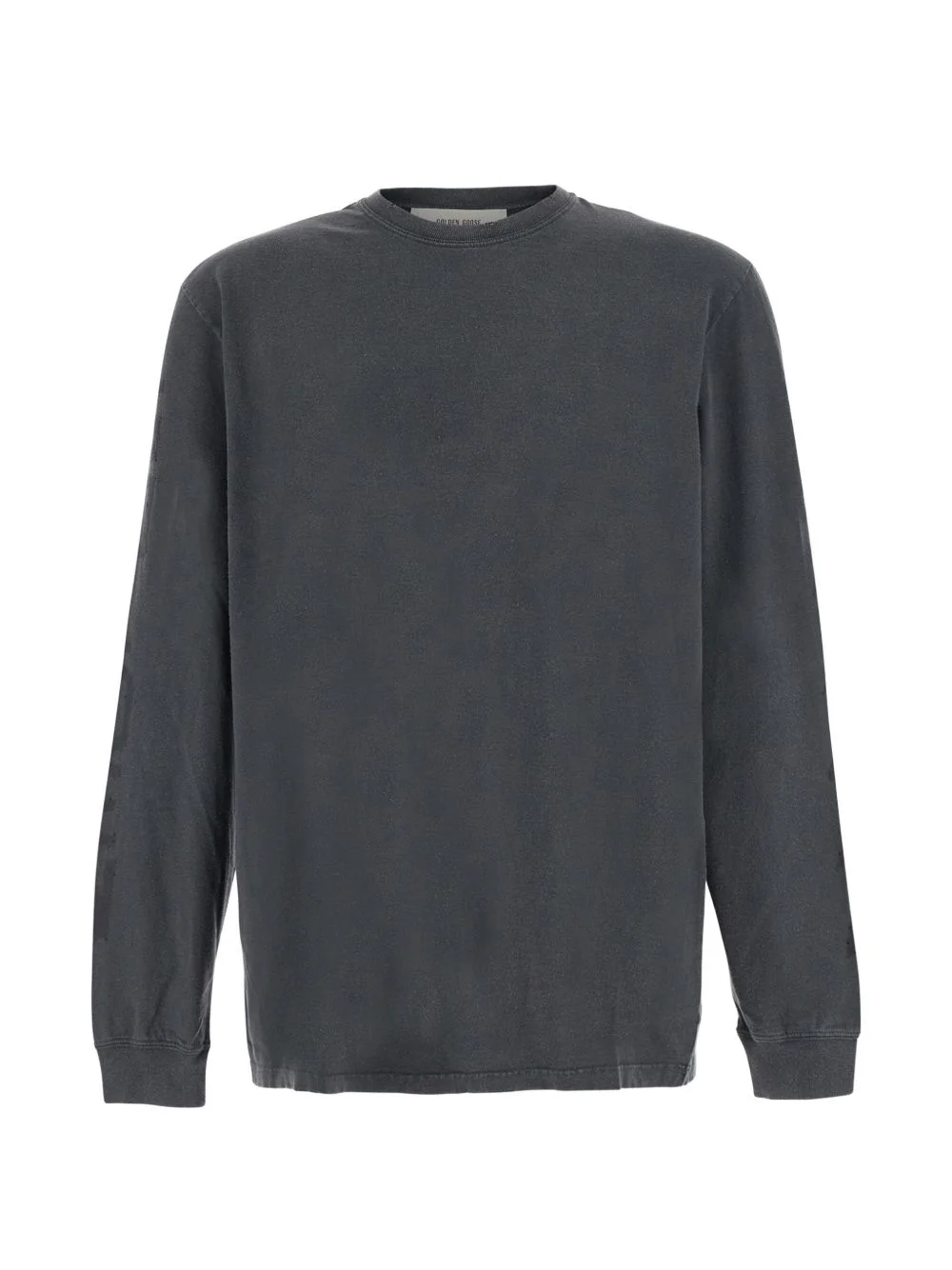 long-sleeved T-shirt in anthracite cotton with print - 1