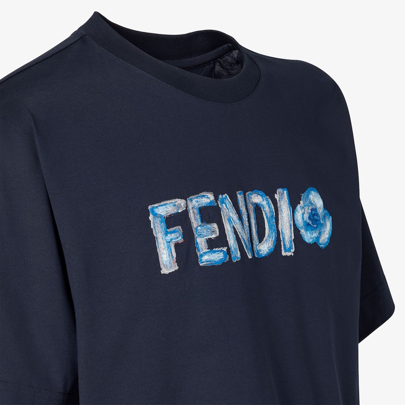 T-Shirt Navy blue cotton T-shirt 3