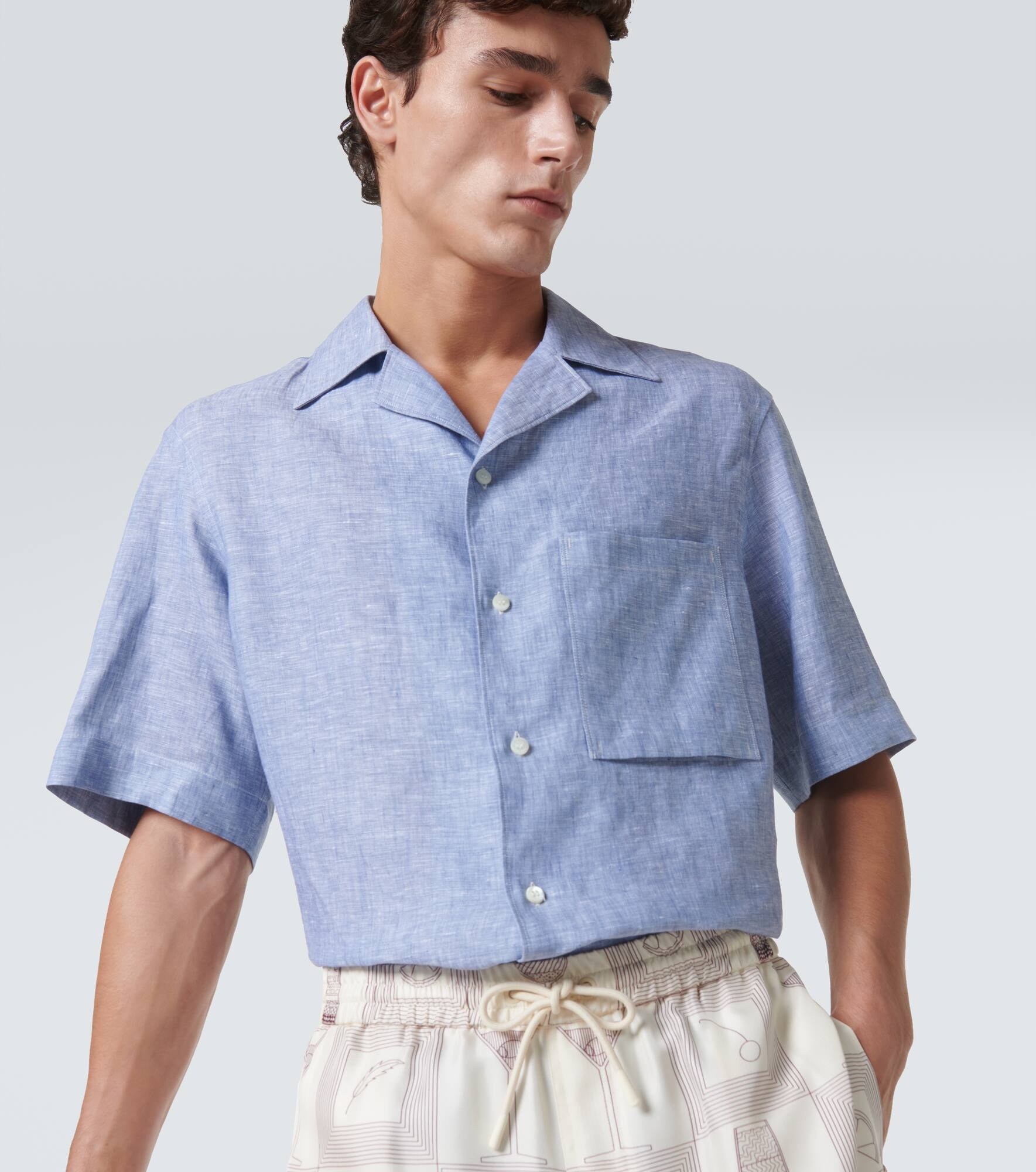 Federico linen bowling shirt - 5