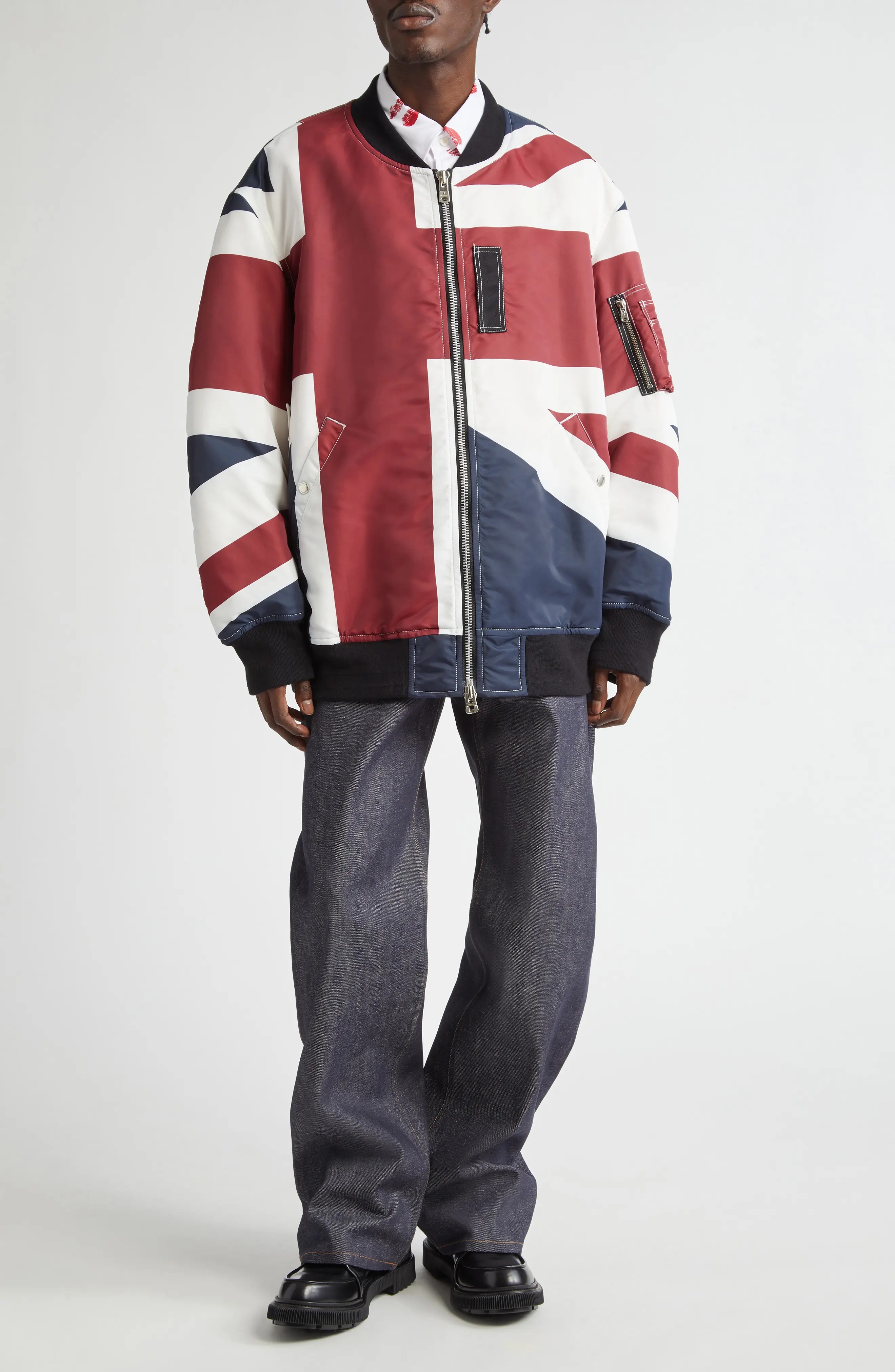 Union Jack Gusset Sleeve Nylon Flight Jacket - 2