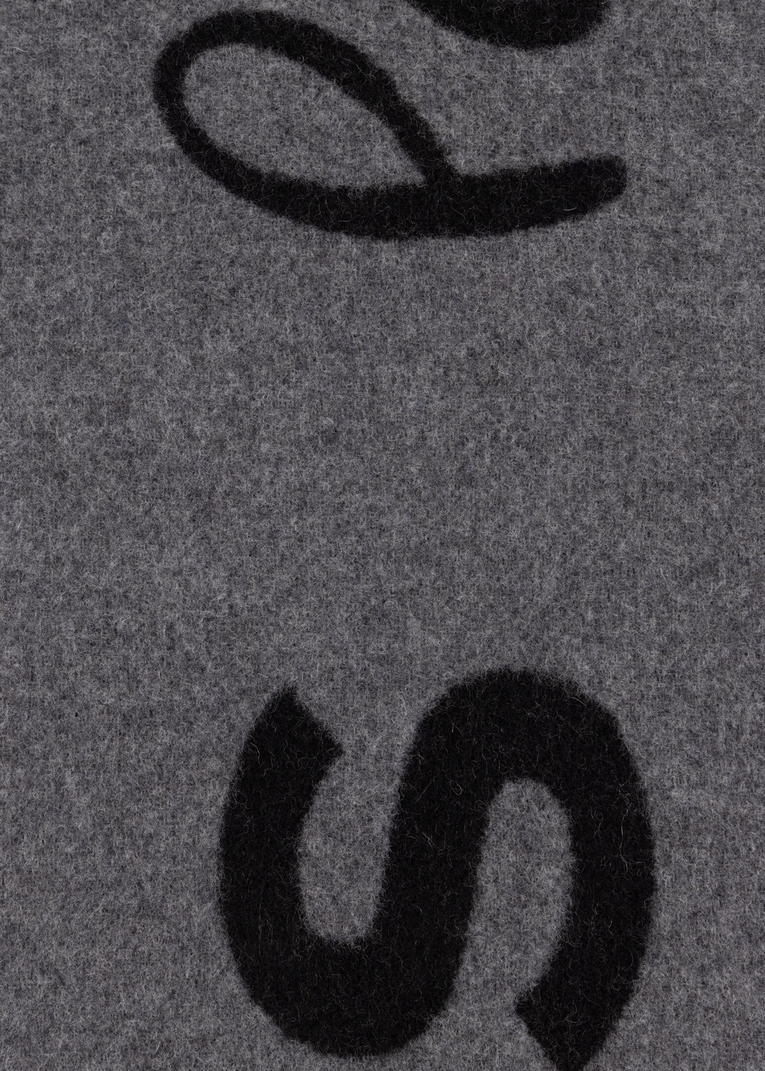 Grey Wool-Blend Zebra Logo Scarf - 4