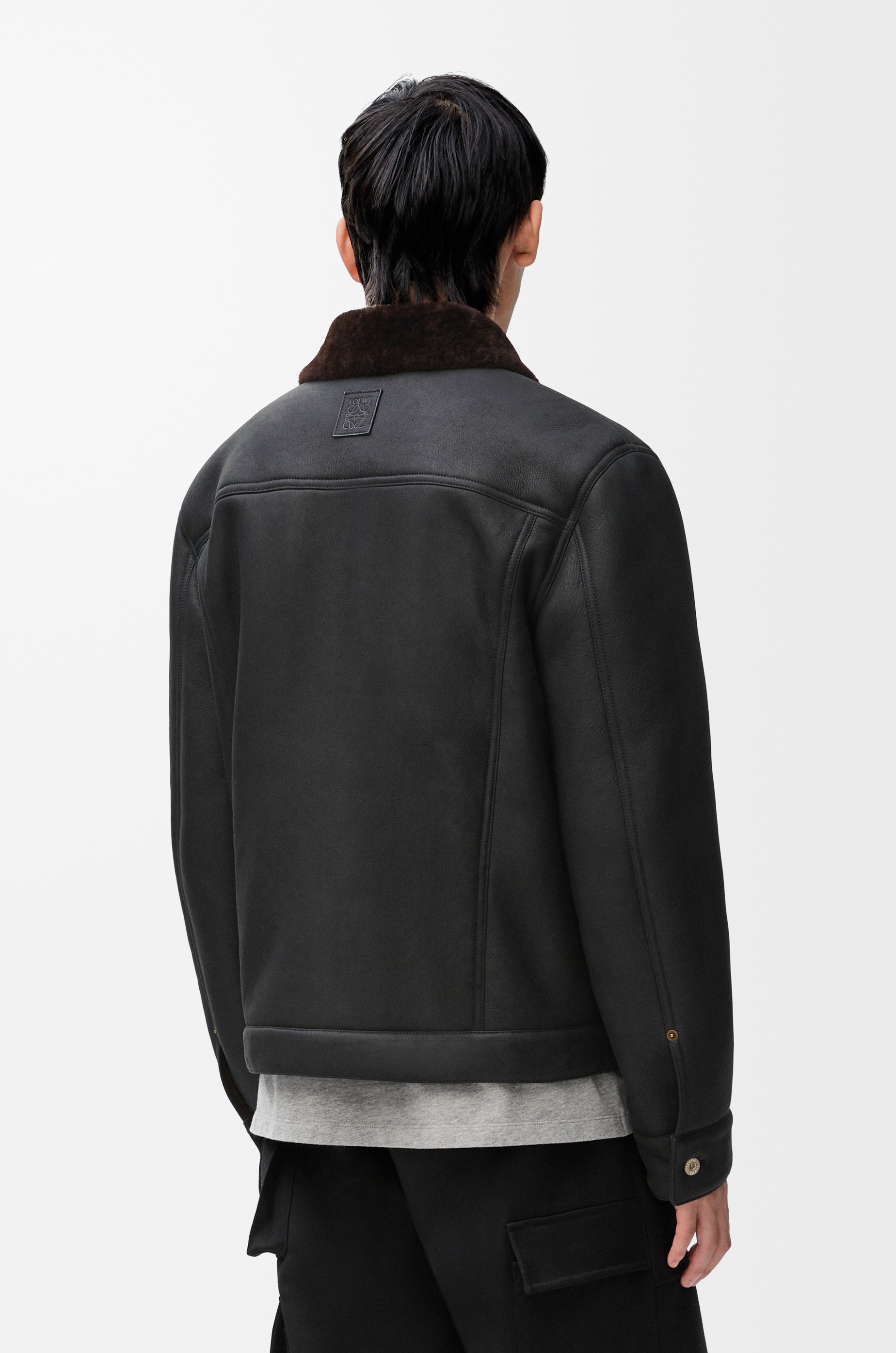 Trucker jacket in shearling - 4