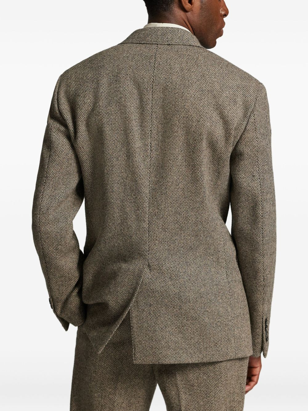 three-button tweed blazer - 4
