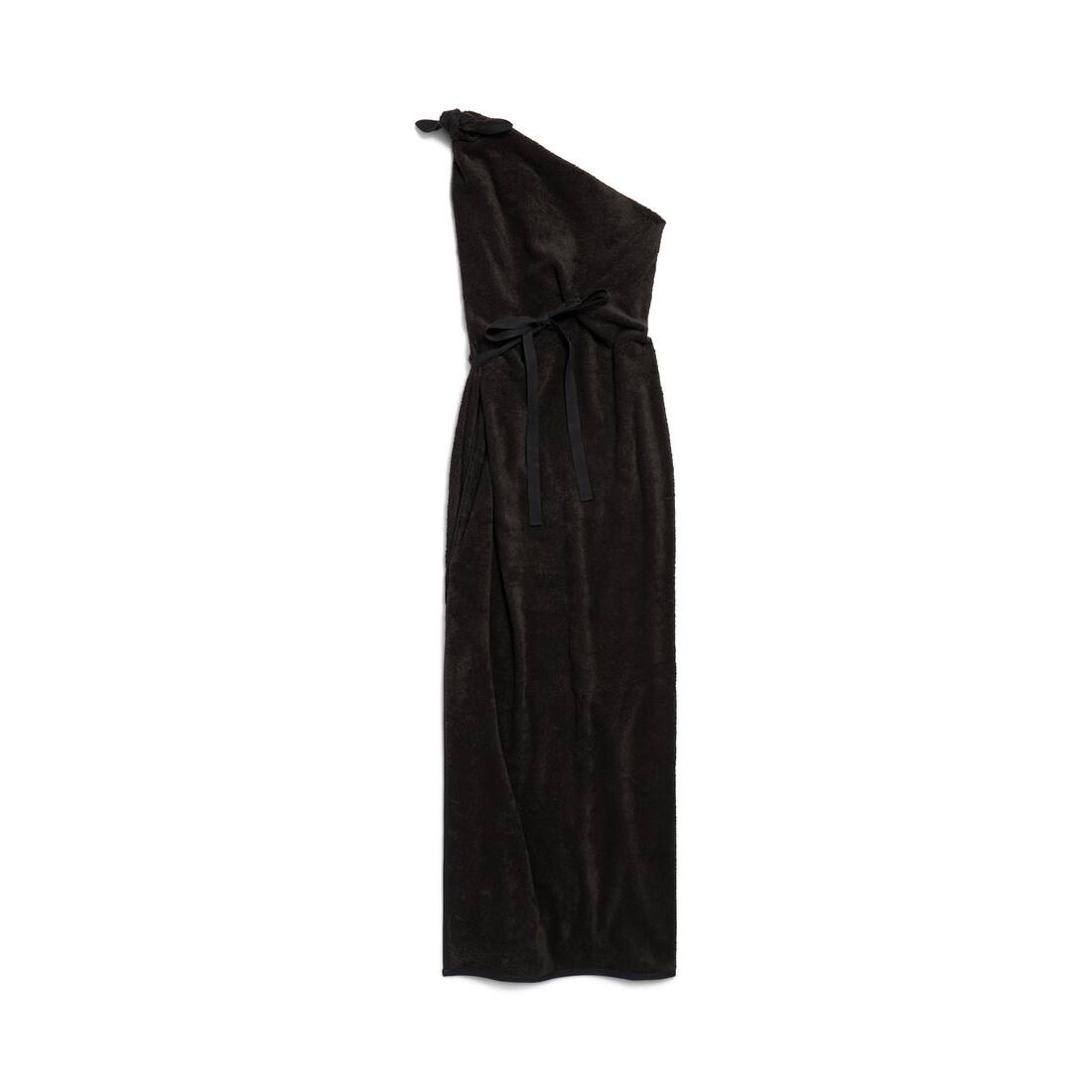 Women's Draped Maxi Dress in Black - 6