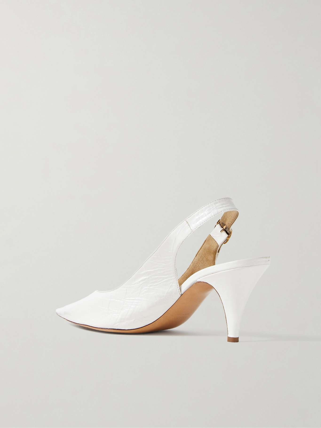 River crinkled-leather slingback pumps - 6
