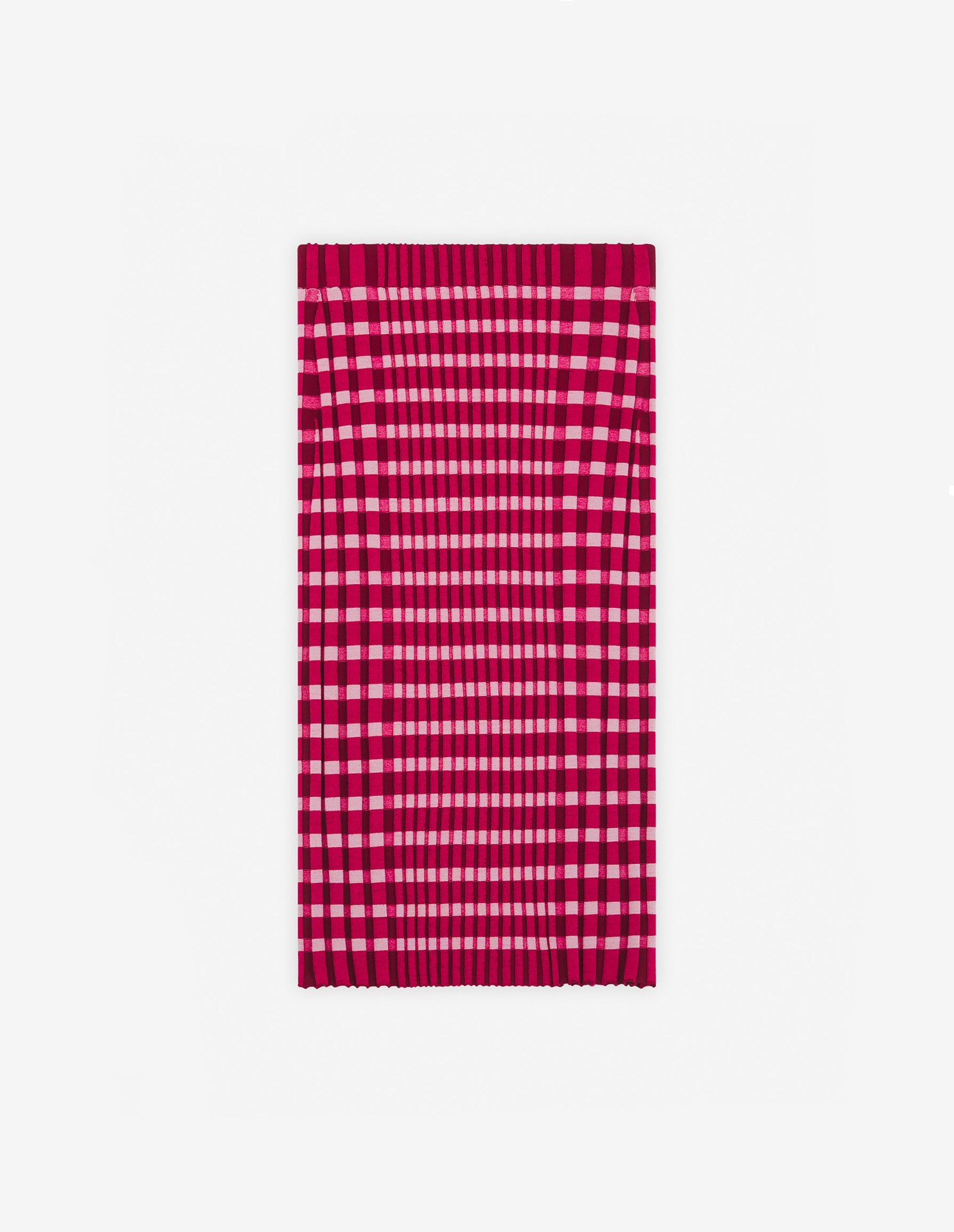 CHECKED RIBBED MIDI SKIRT - 6