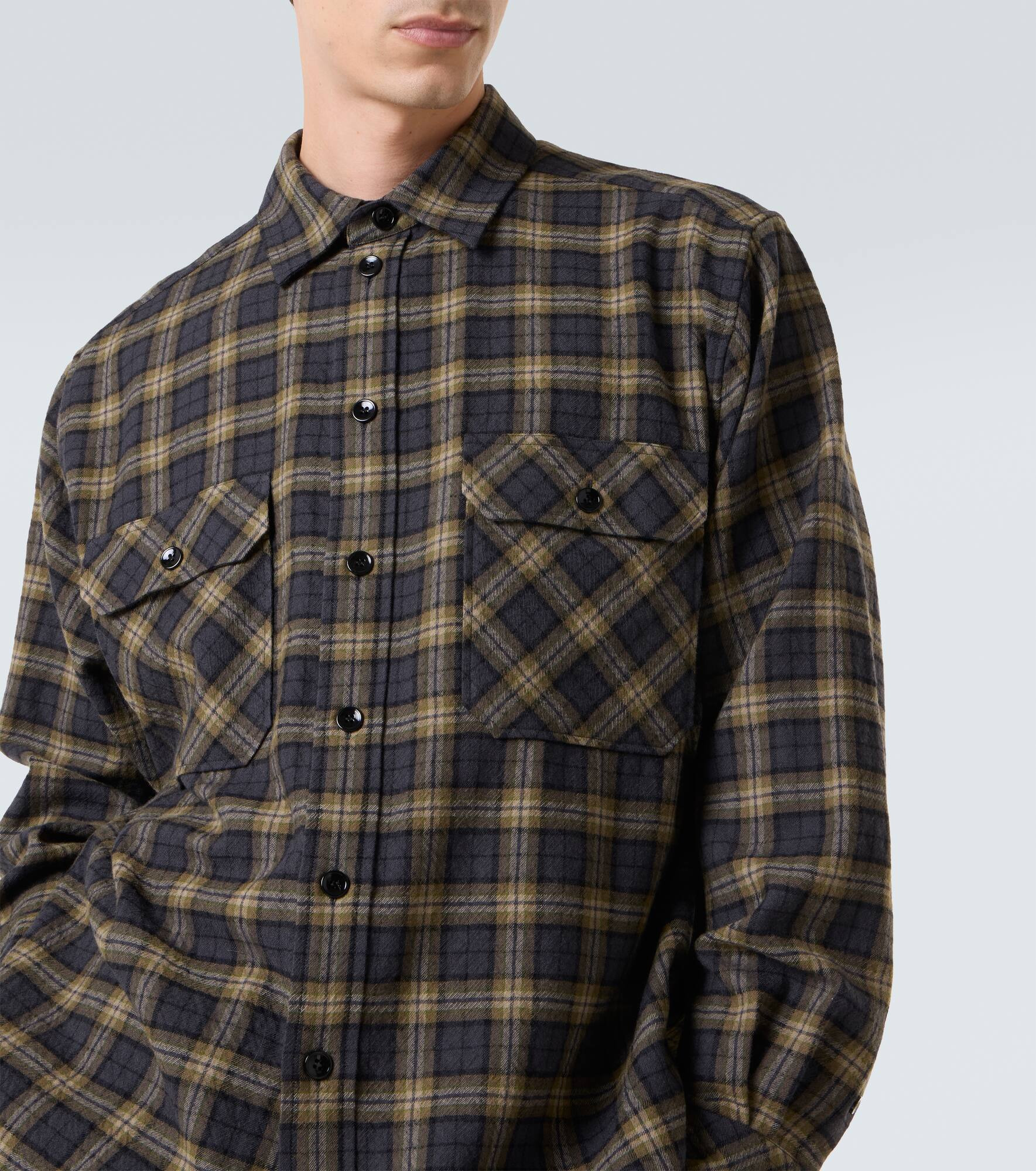 Checked wool overshirt - 5