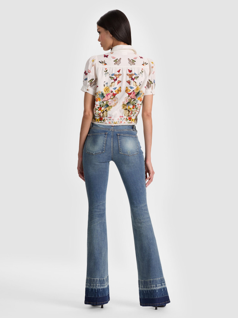 Alice + Olivia ROSIE CROPPED BUTTON DOWN outlook