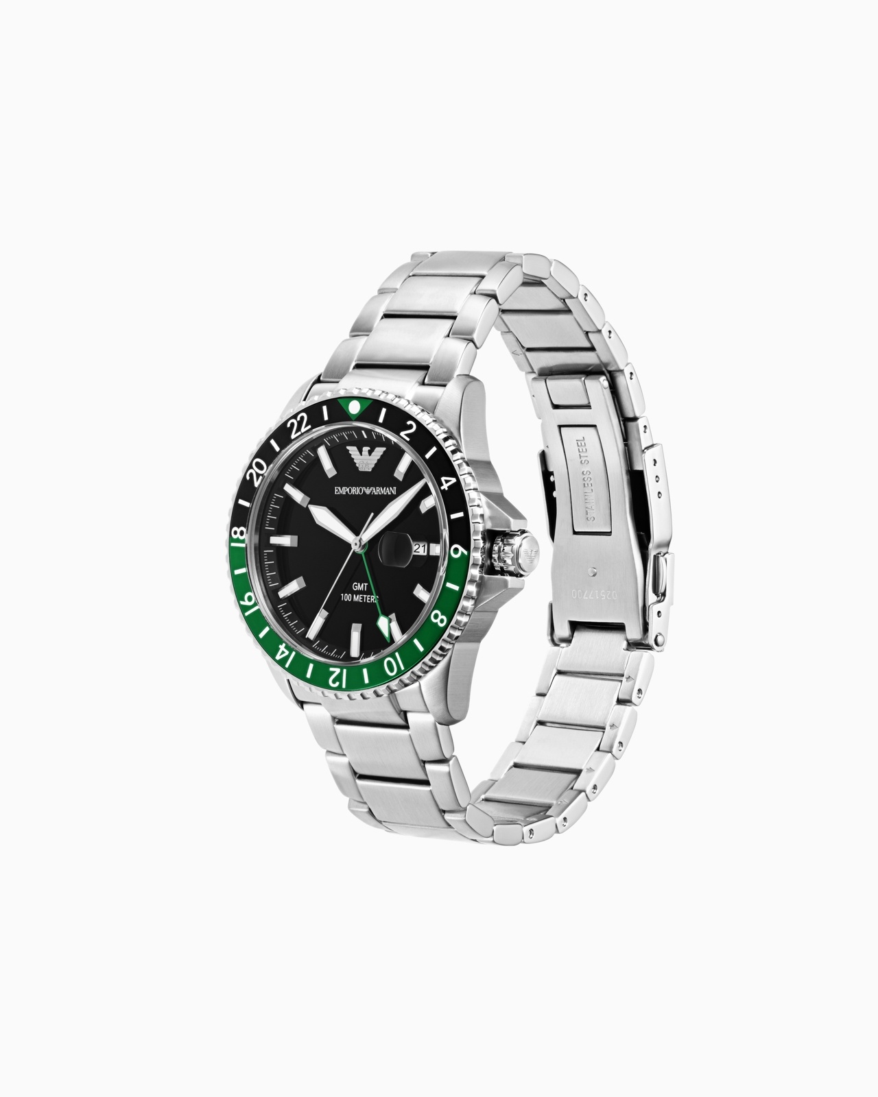 GMT DUAL TIME STAINLESS STEEL WATCH - 2