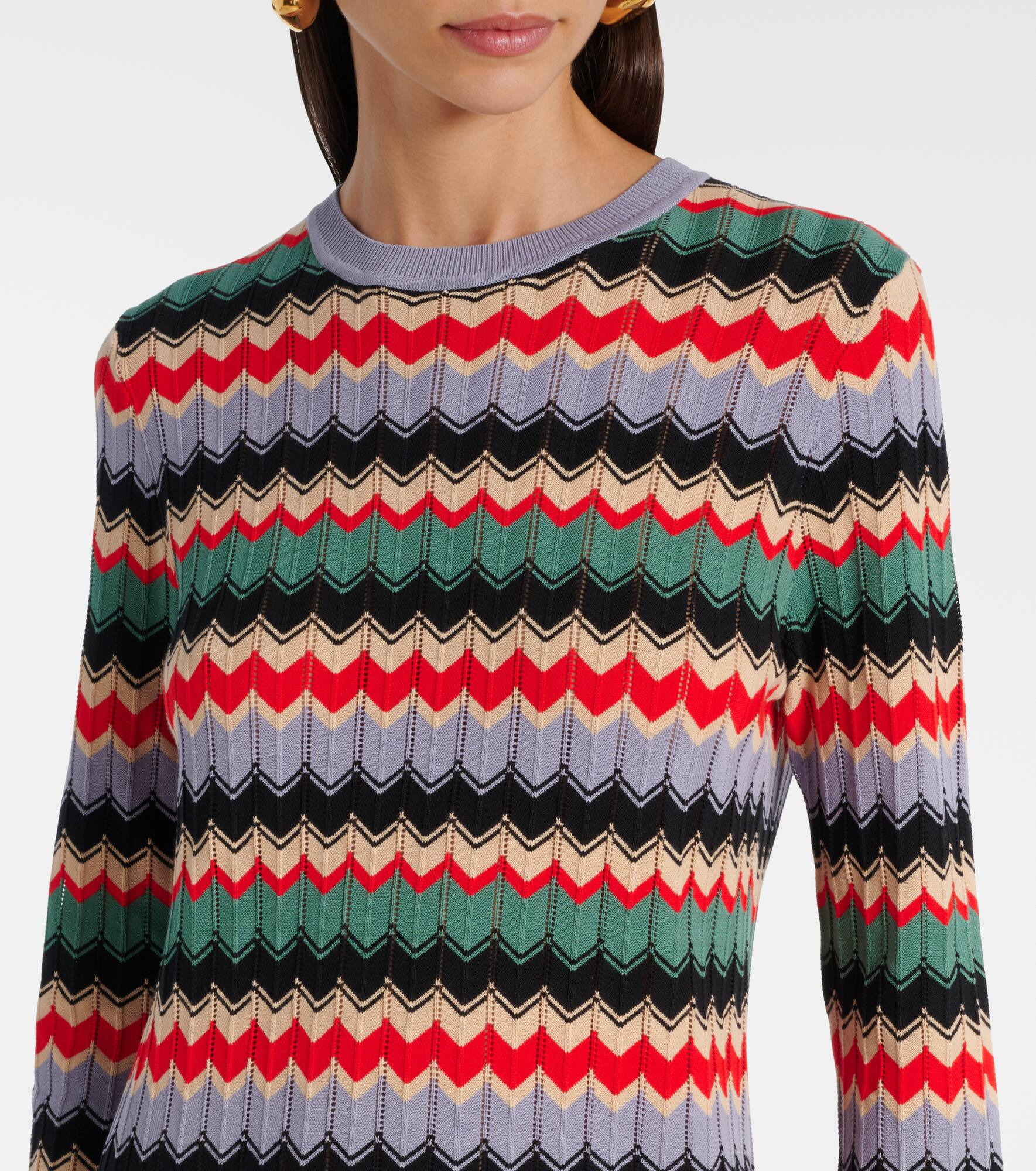 Miller chevron cotton midi dress - 4