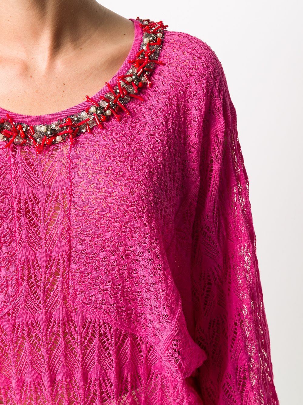 embellished decorative knit blouse - 5