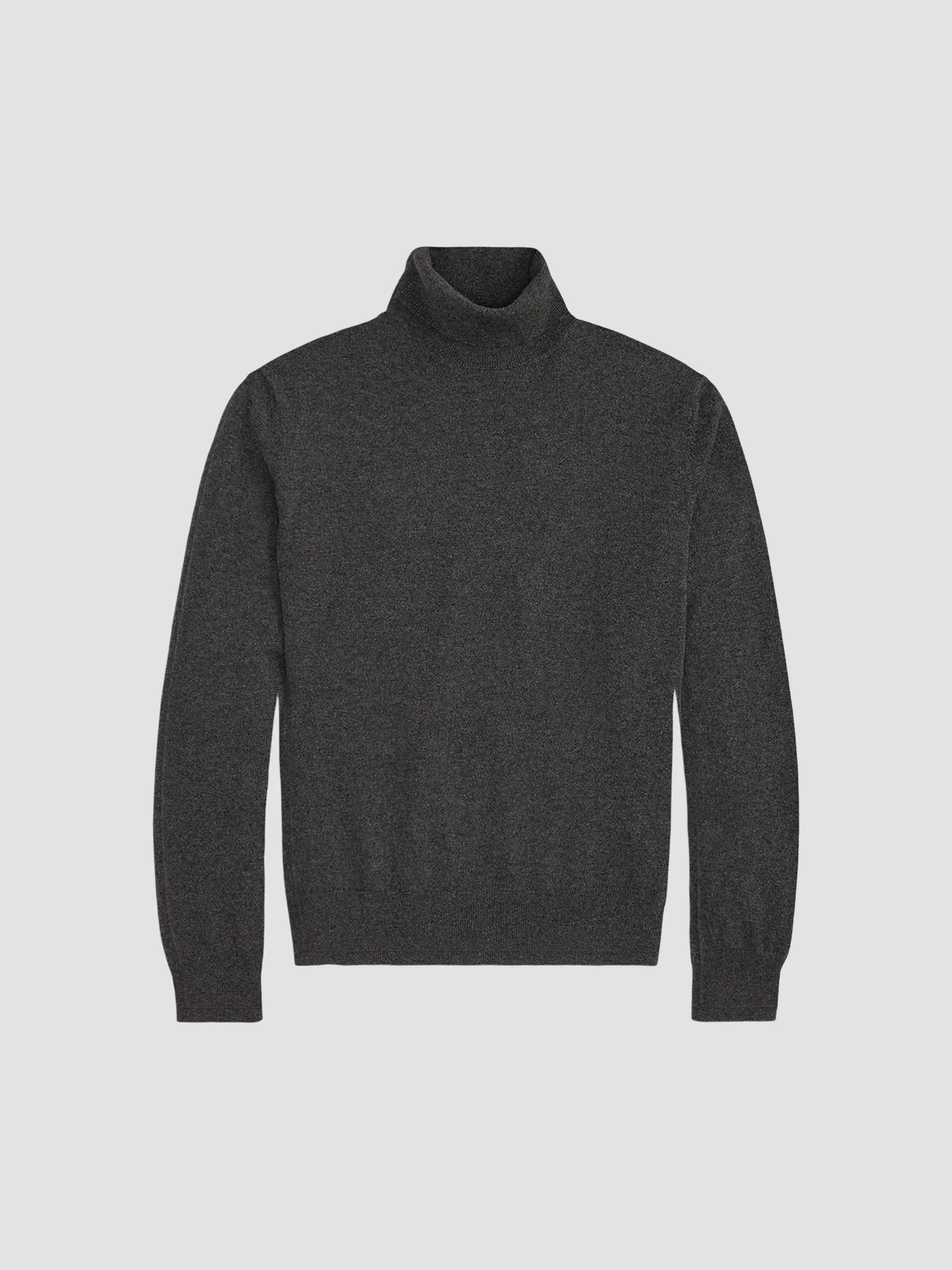 Men's Cashmere Turtleneck Sweater - Dark Grey Melange - 1