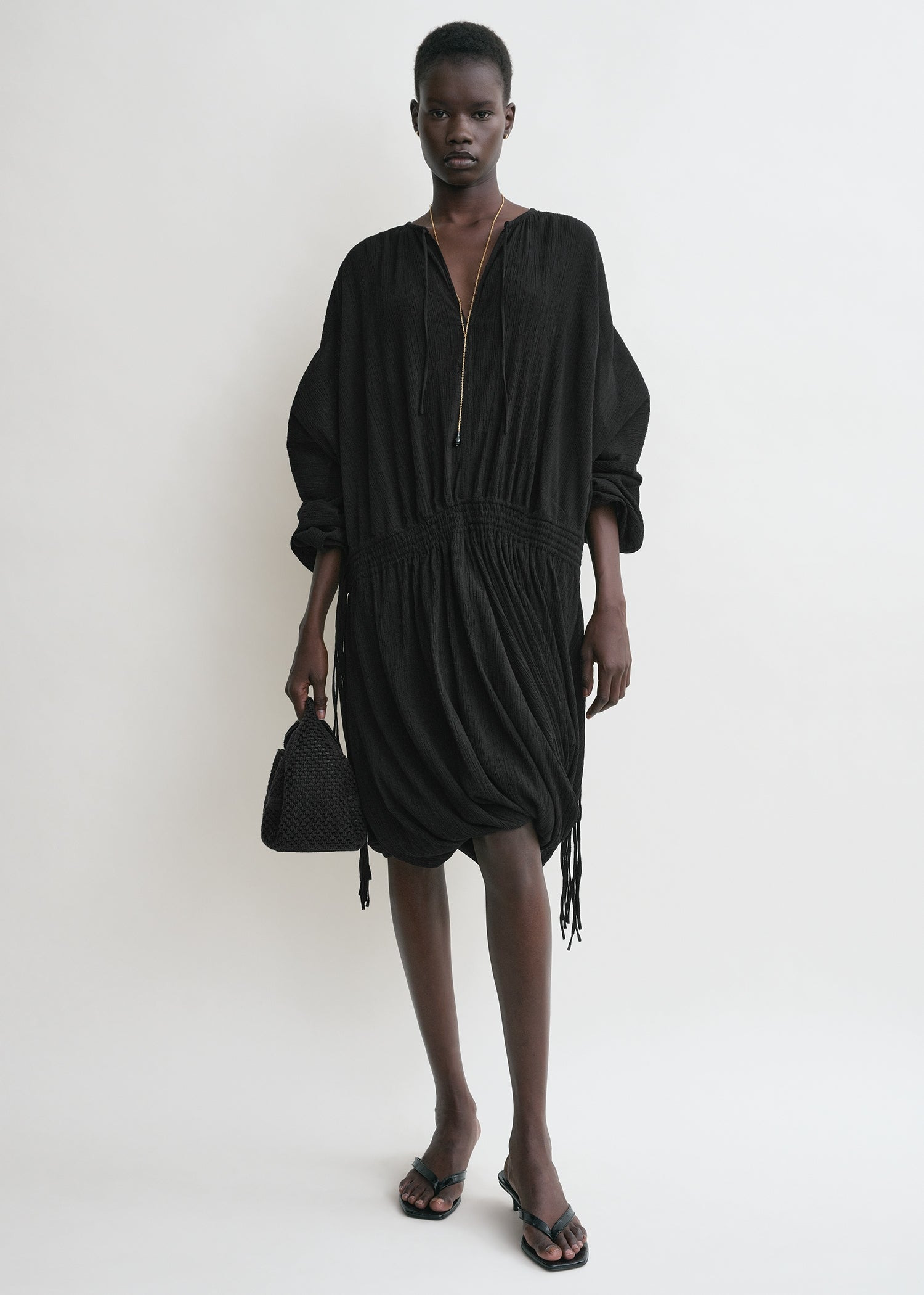 Drawstring dress black - 3
