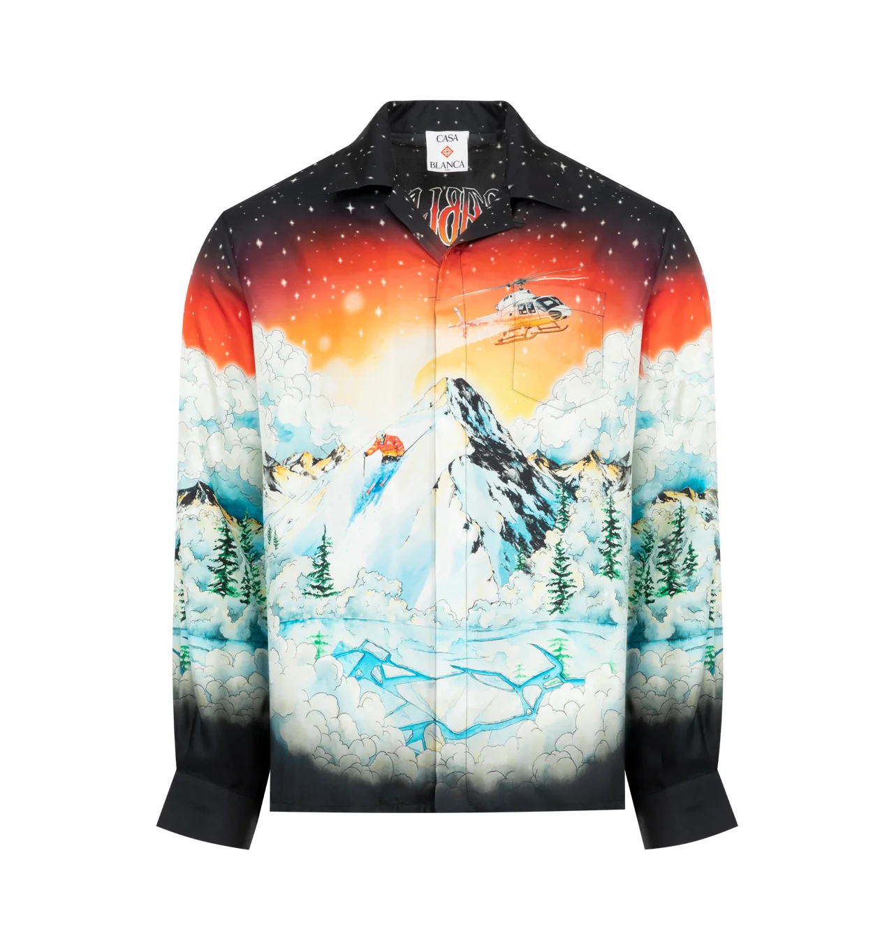 CUBAN COLLAR LONG SLEEVE SHIRT - 1