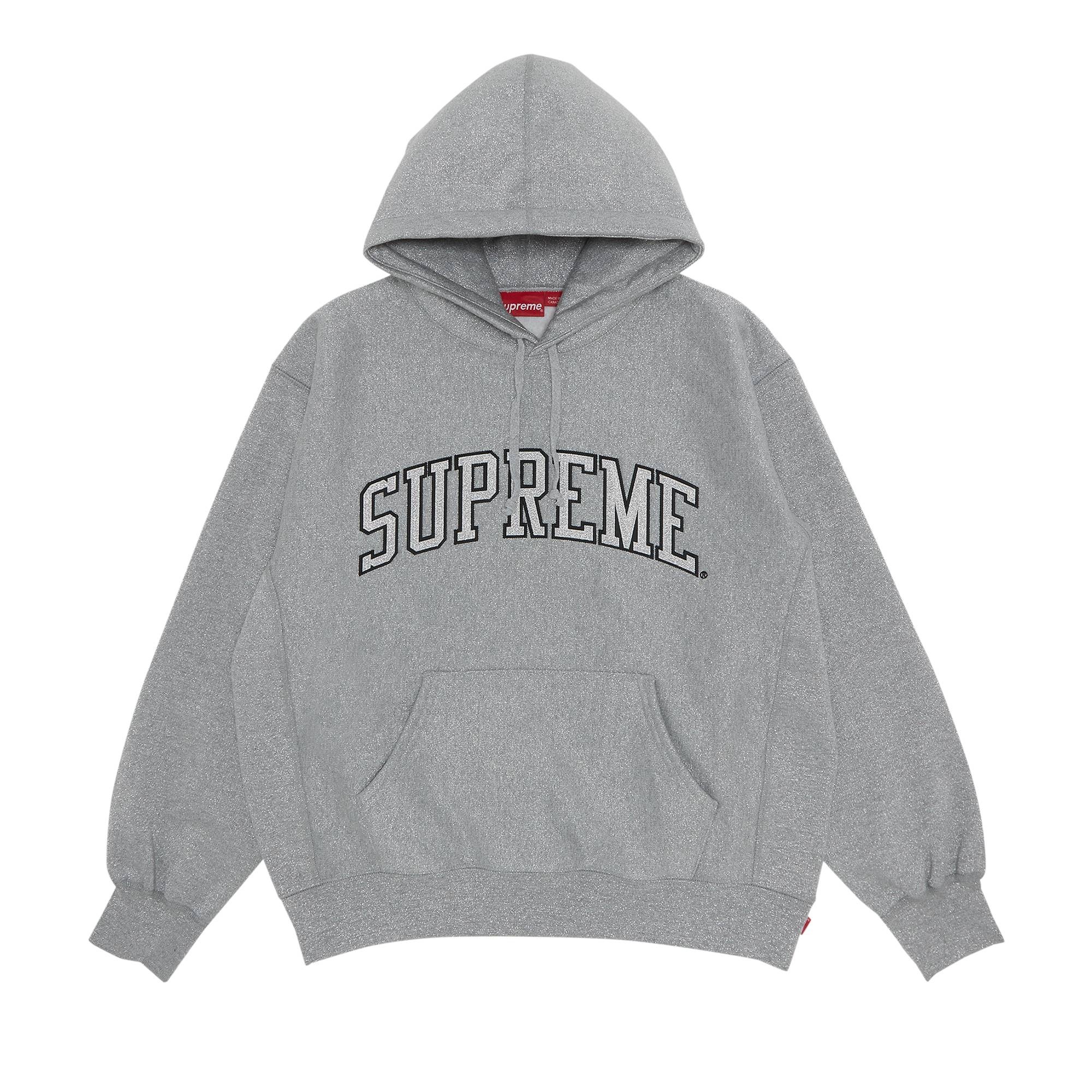 Supreme Glitter Arc Hooded Sweatshirt 'Grey' - 1