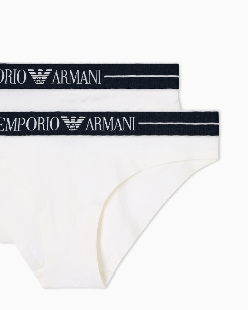 EMPORIO ARMANI TWO-PACK OF ASV ORGANIC-COTTON BRIEFS WITH LOGO WAISTBAND outlook