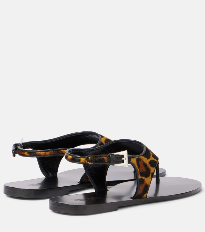 PARIS TEXAS Amalfi leopard-print calf hair thong sandals outlook