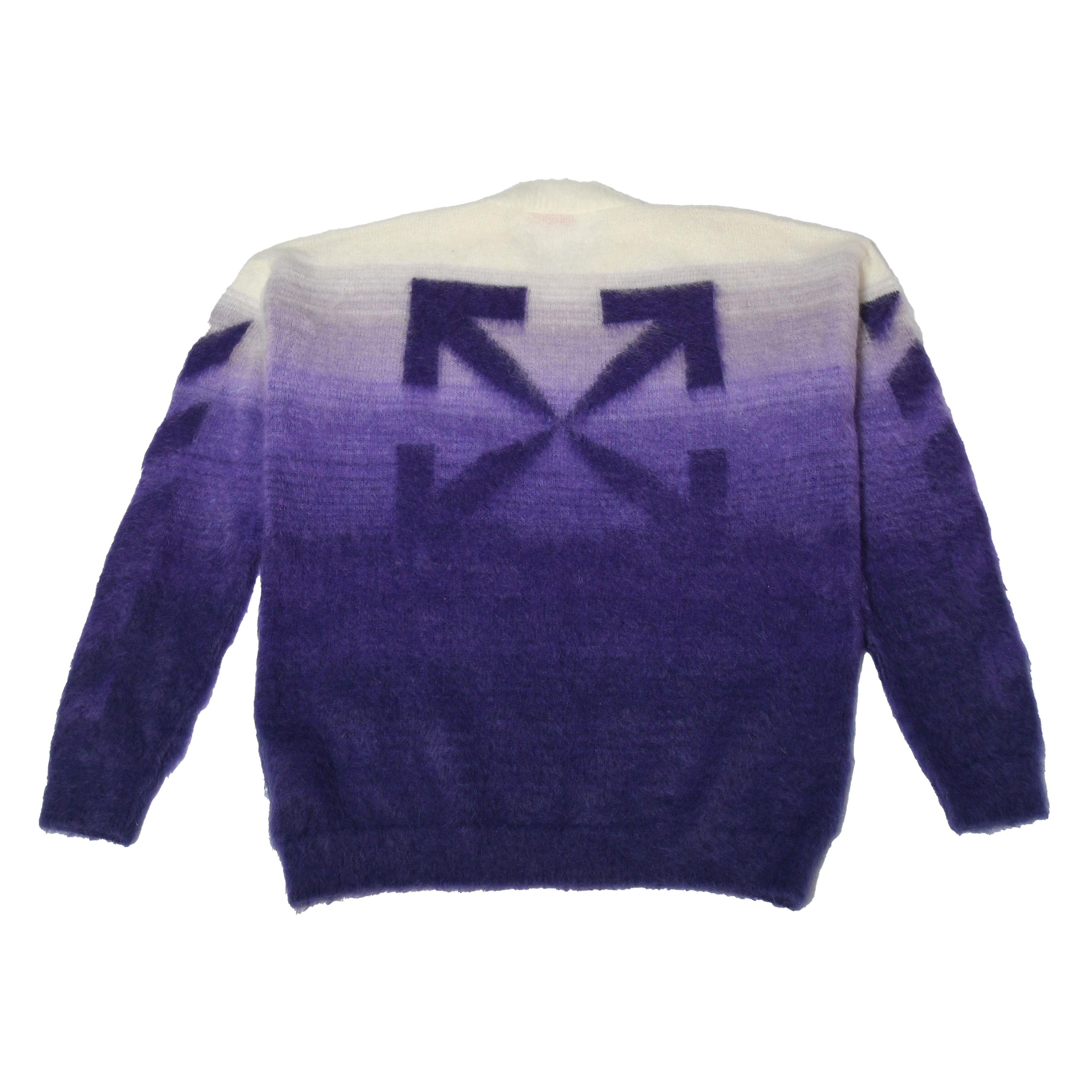 Off-White Diag Arrow Brushed Knit Crewneck Purple - 2