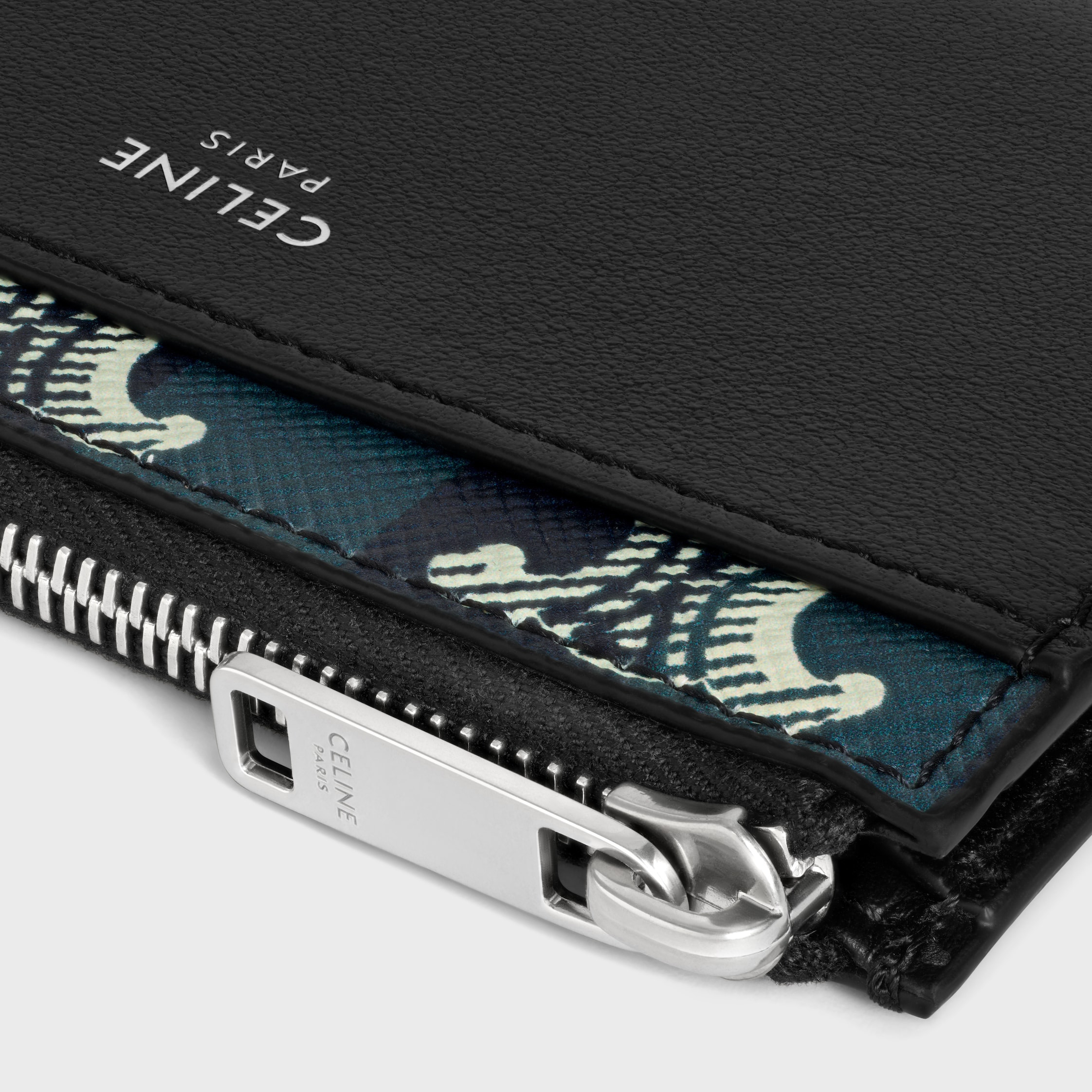 Zipped Card Holder IN Striped triomphe canvas and lambskin - 4