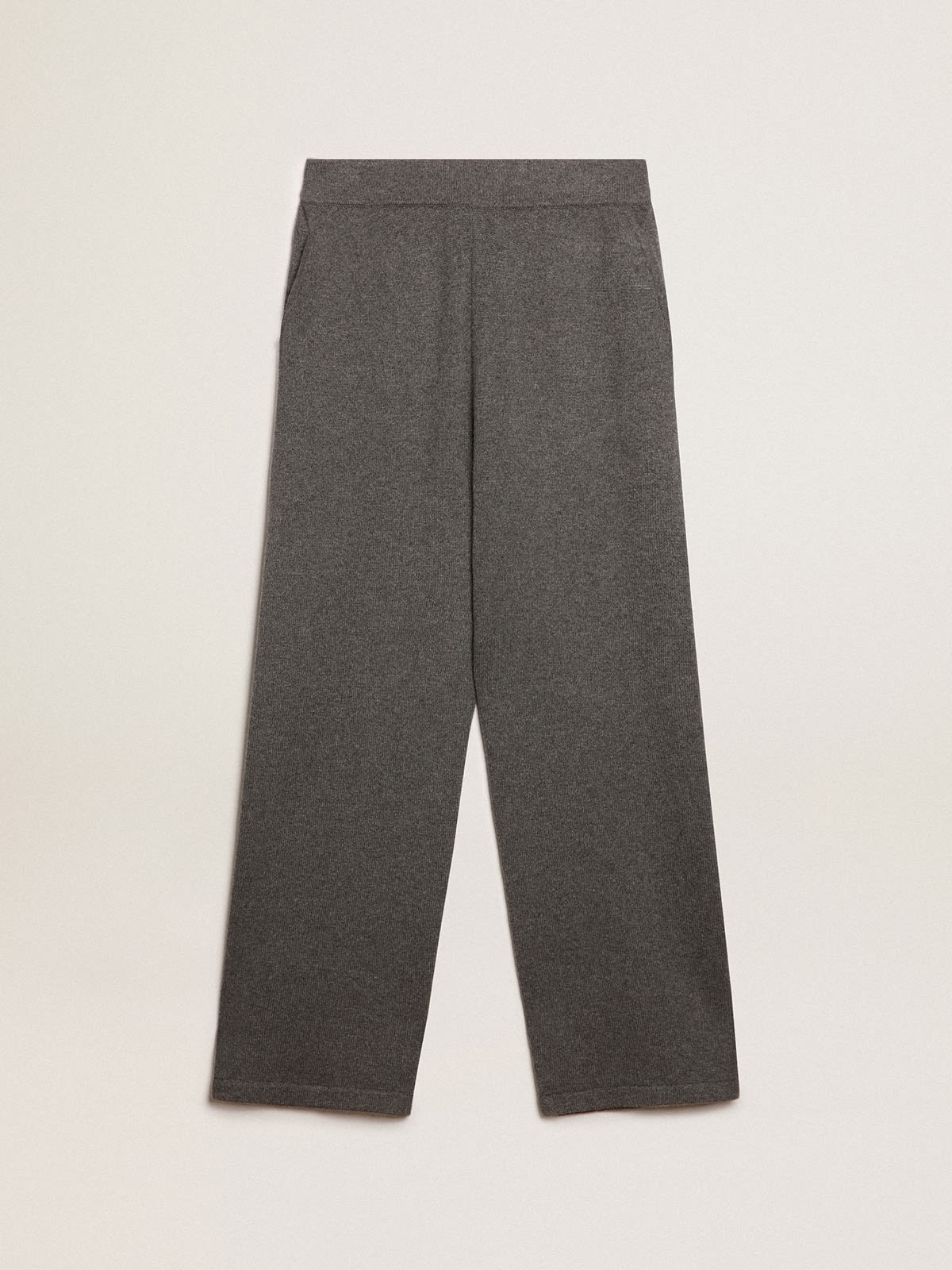 Men’s gray melange cashmere blend joggers - 1