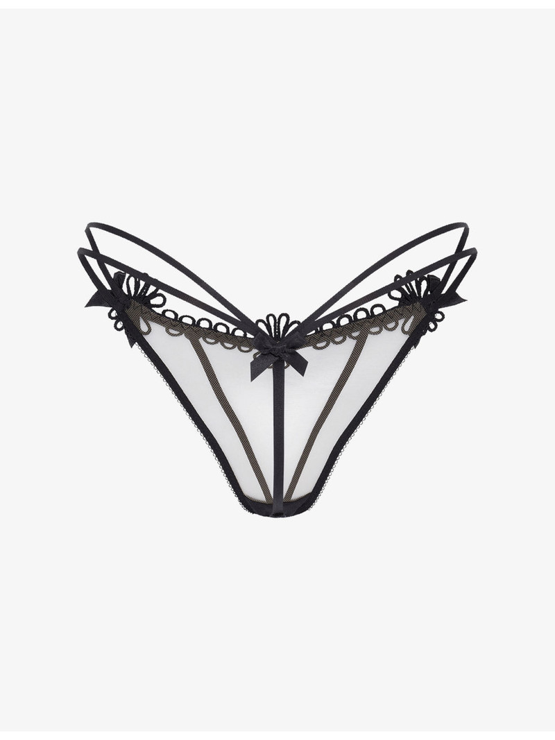 Coletta Embroidered Tulle Thong 3