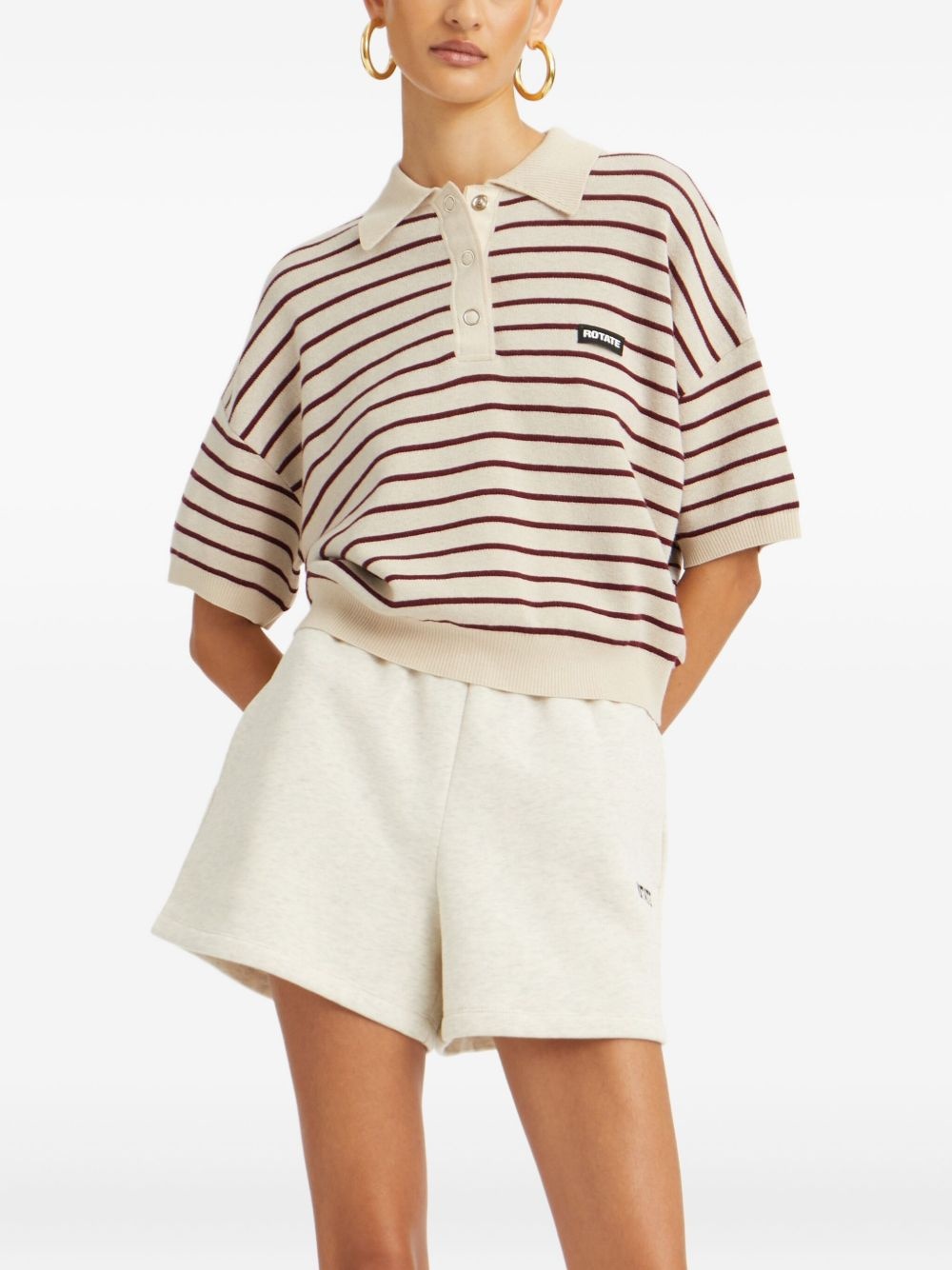 striped polo top - 2