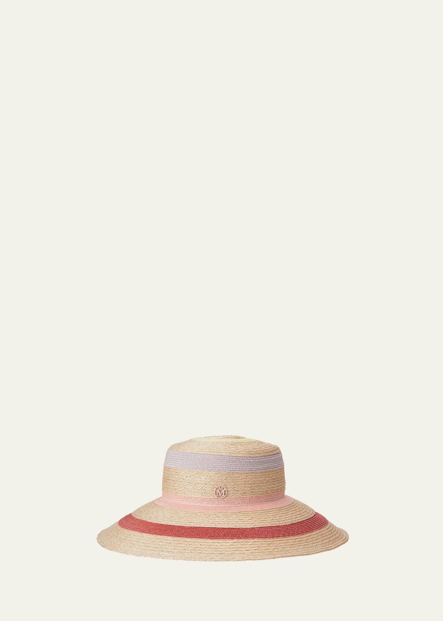 Rena Striped Straw Bucket Hat - 1