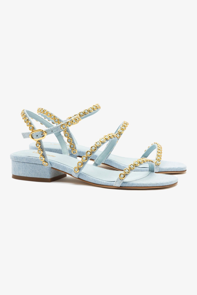 Milanina Flat Sandal In Maya Denim 3