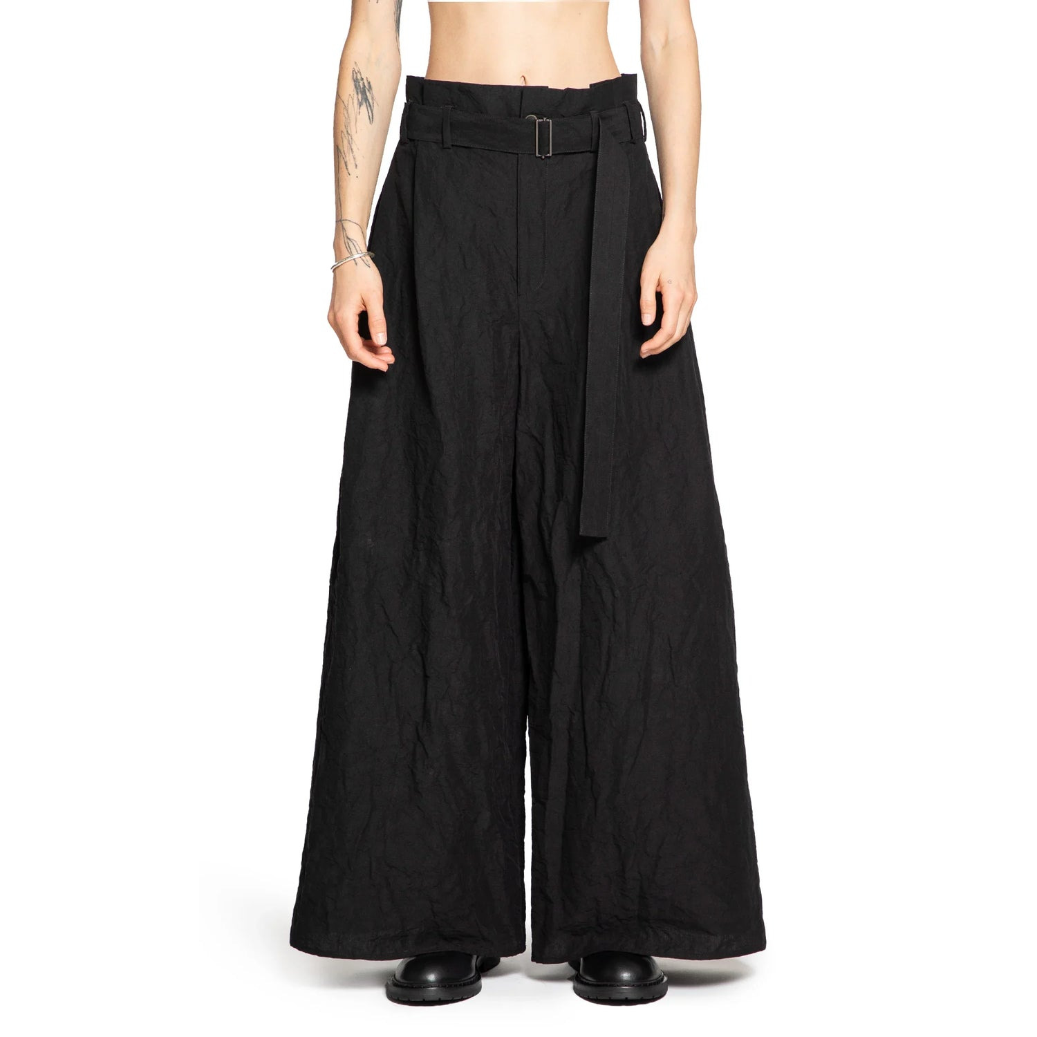 Wide Leg Belted Pants - 6