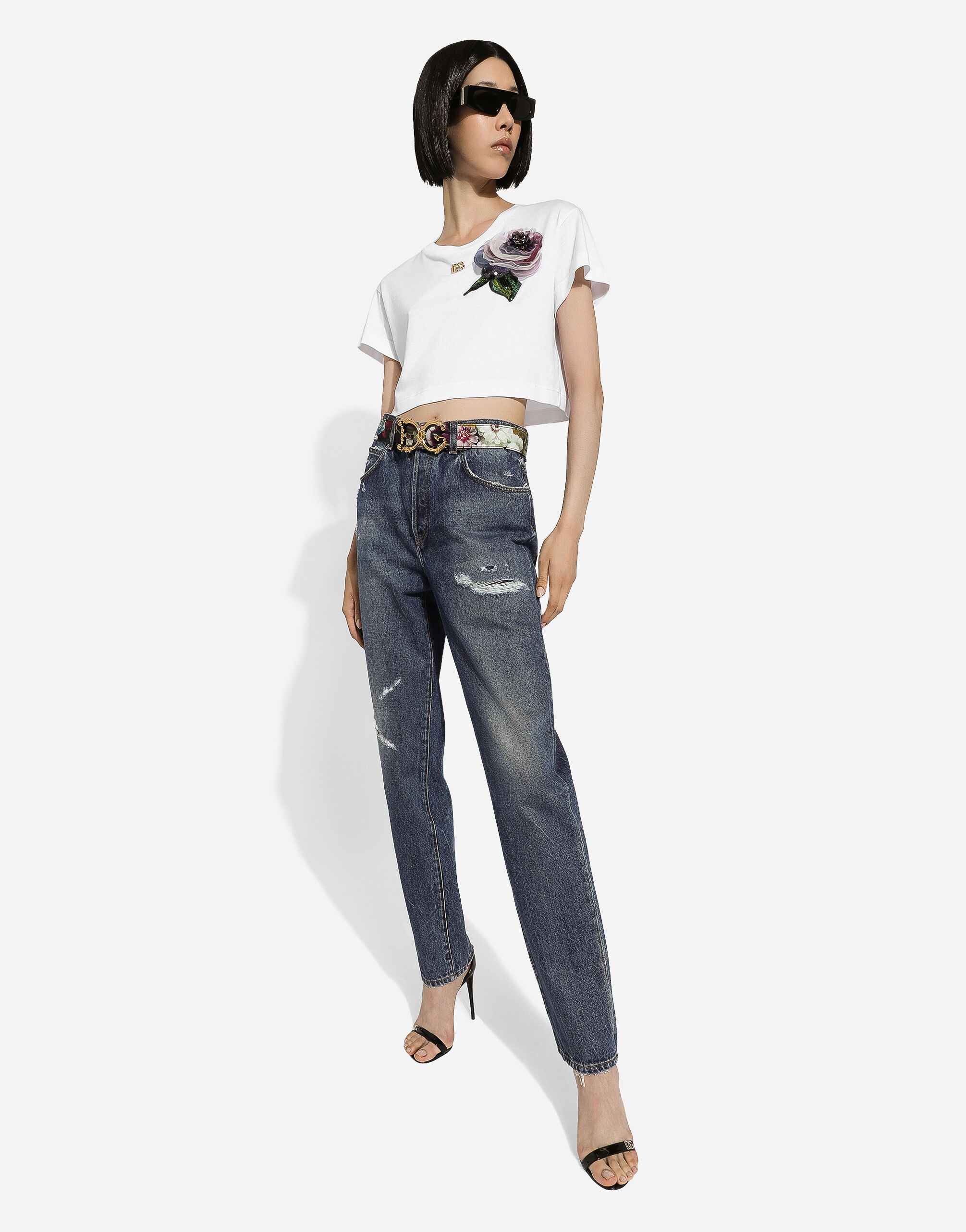 Denim jeans with rips - 5
