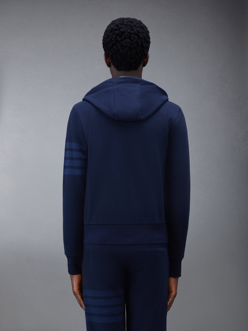 Thom Browne CLASSIC LOOPBACK 4-BAR FULL ZIP HOODIE outlook