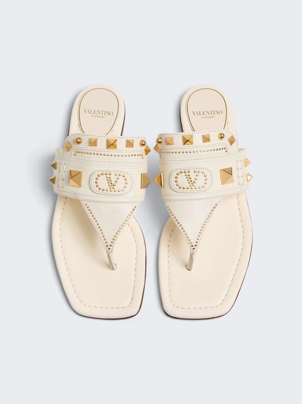 Plaster Caster Goatskin Thong Sandal Ivory - 4