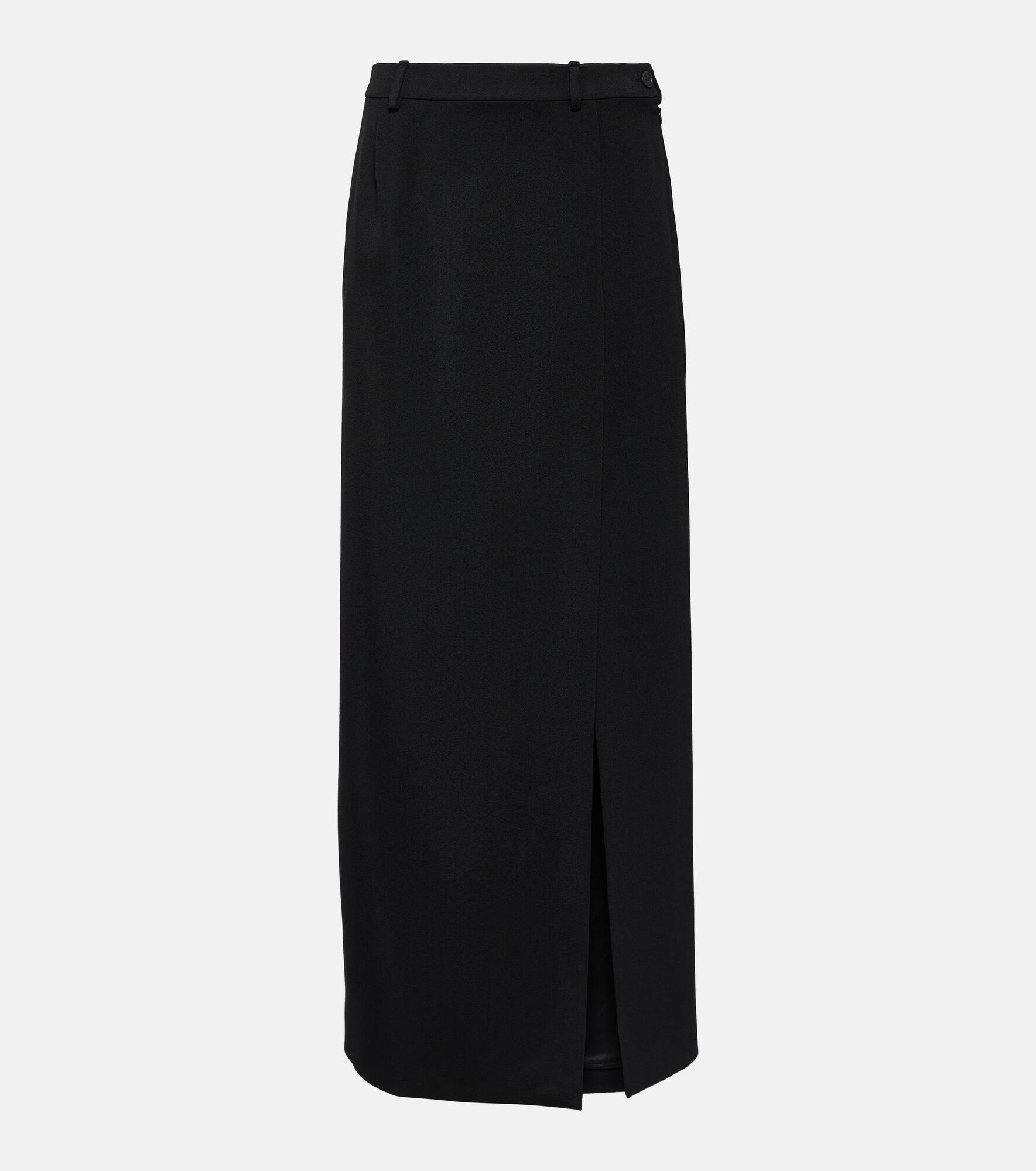 Side-slit wool twill maxi skirt - 1
