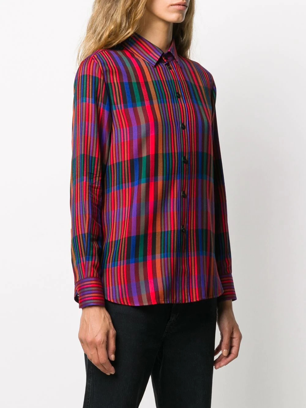 tartan check buttoned shirt - 3