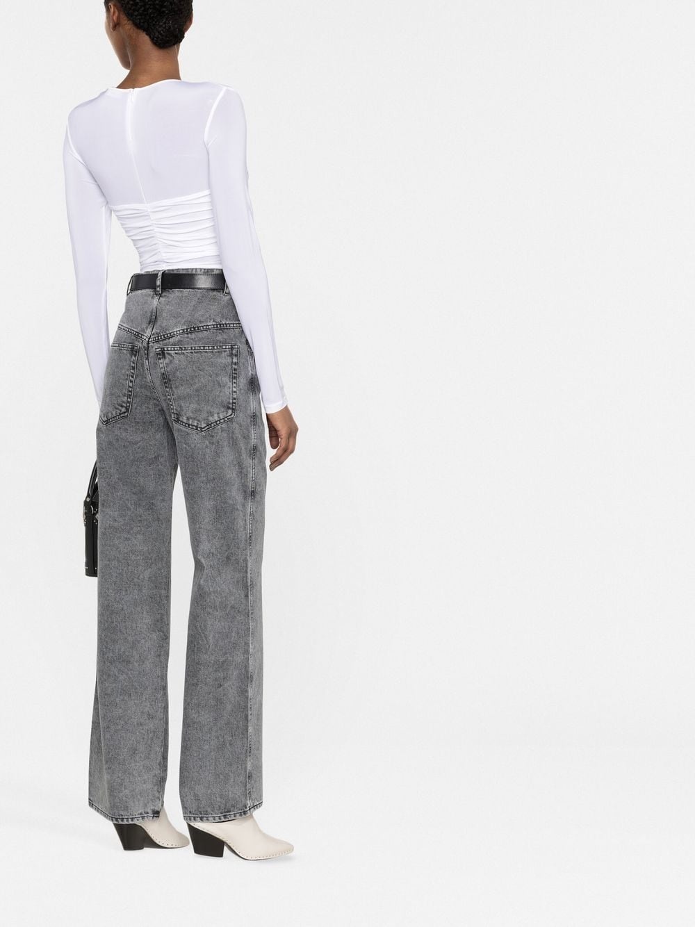 gathered-detail long-sleeve top - 4