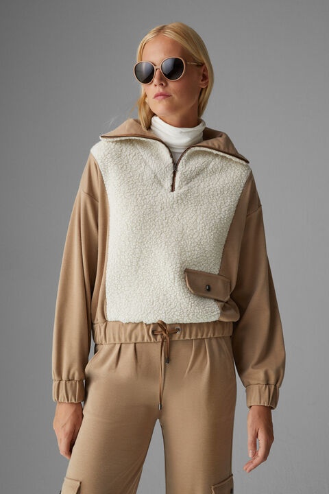 Tamina half-zippered sweater in Beige/Off-white - 2