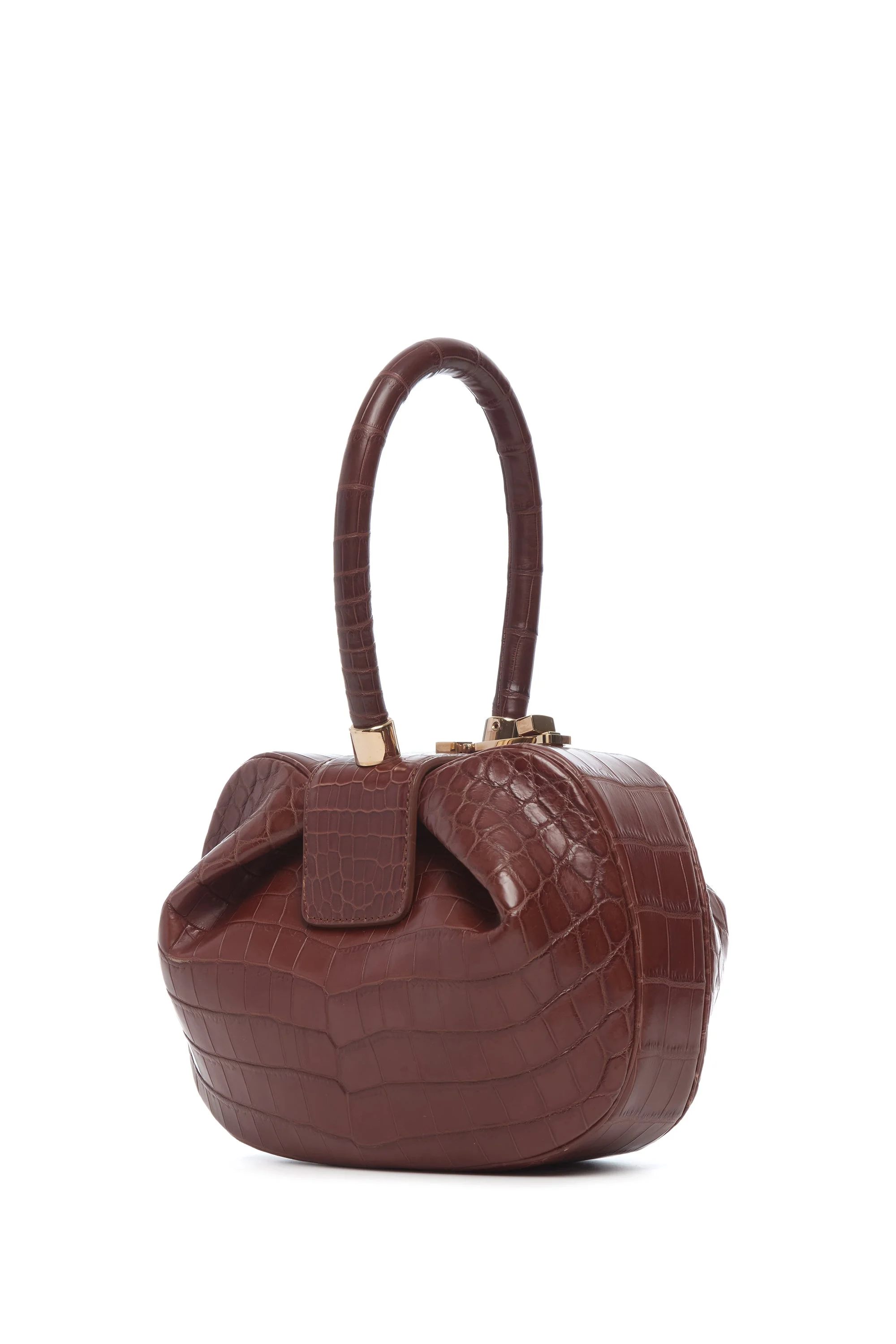 Nina Bag in Cognac Crocodile Leather - 1