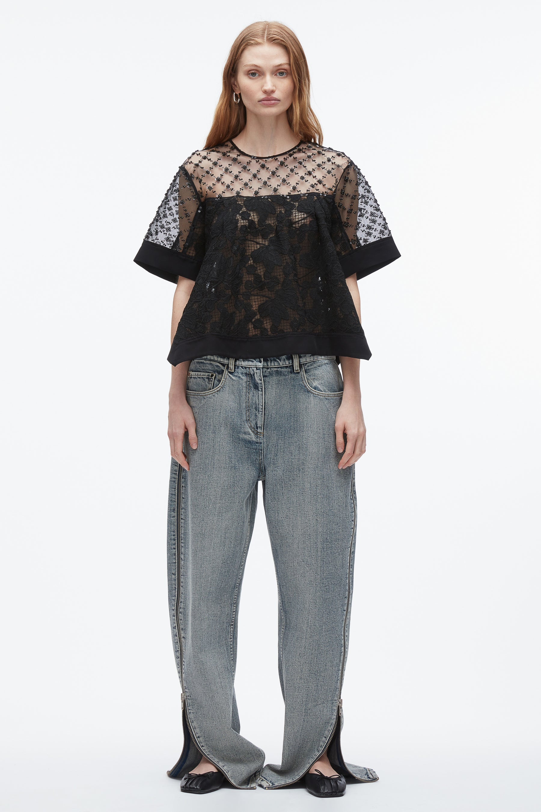 Corded Lace Organza Top - 2