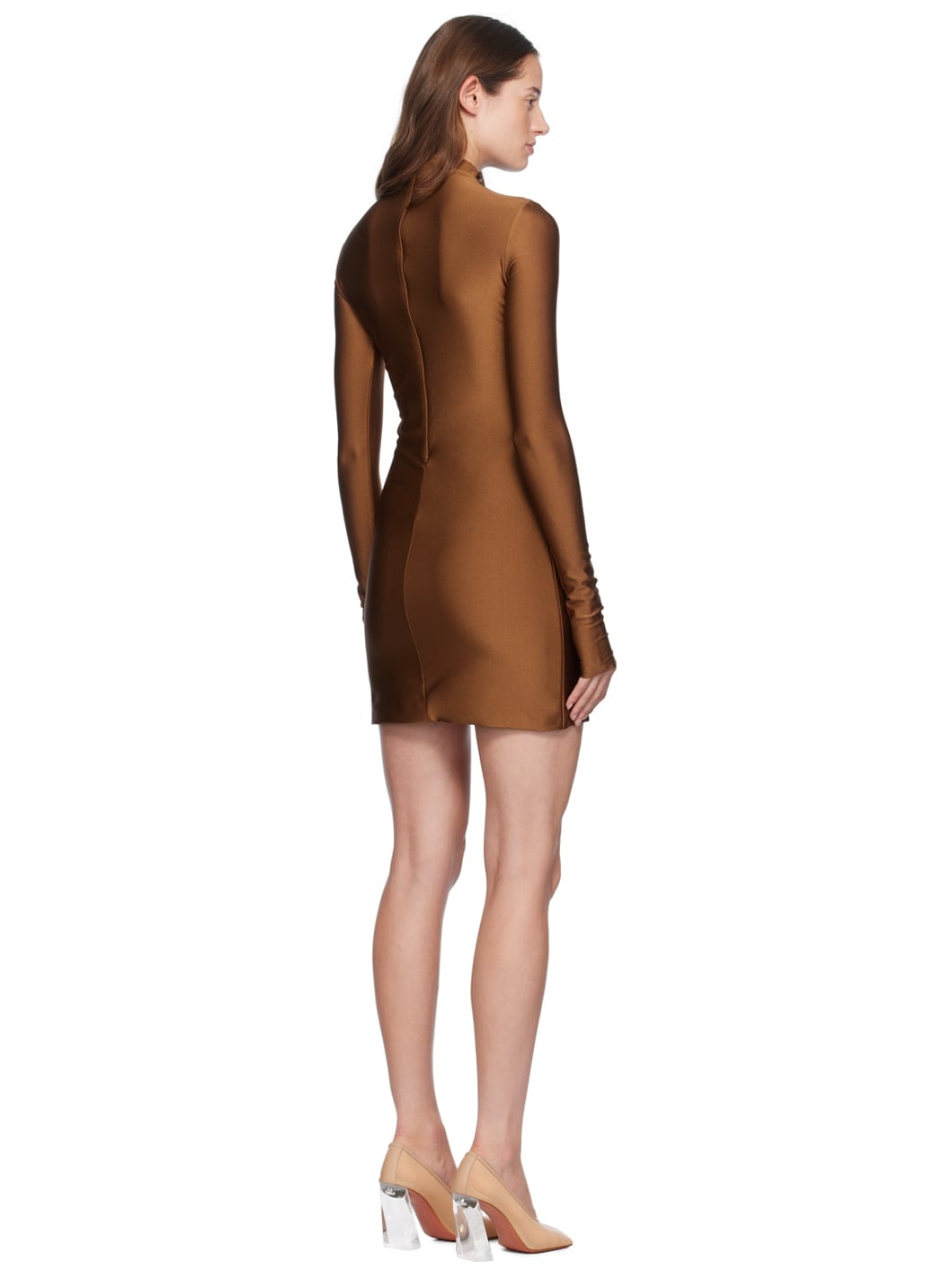 Brown Fitted Minidress - 3