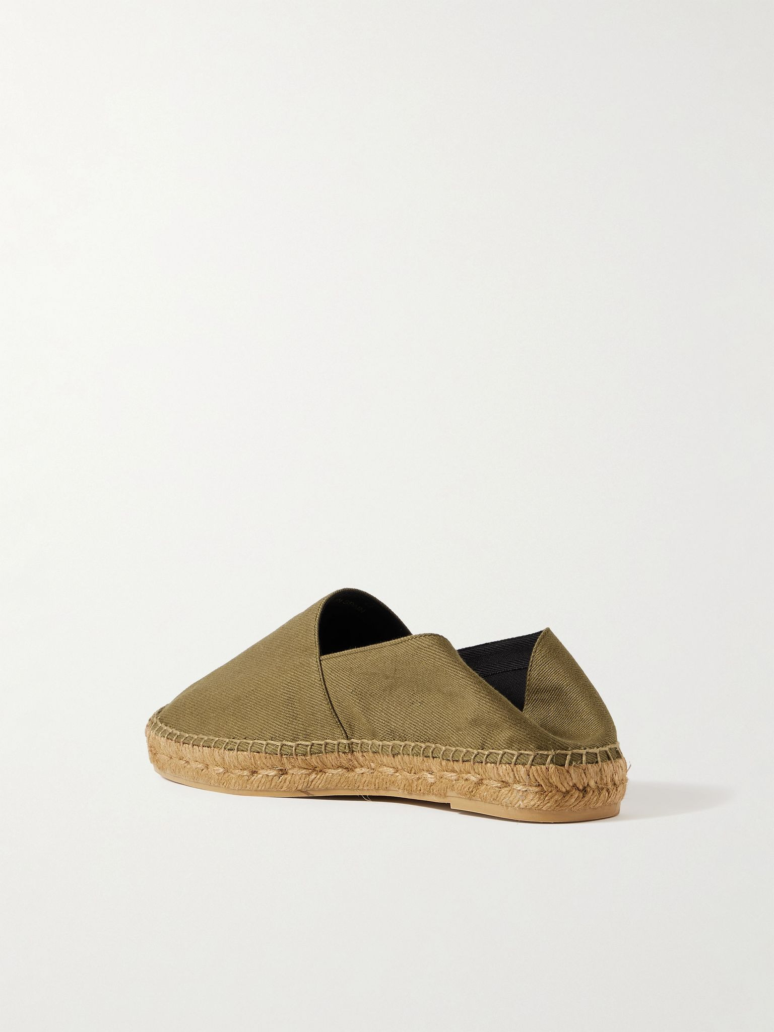 Collapsible-Heel Logo-Embroidered Twill Espadrilles Green - 3
