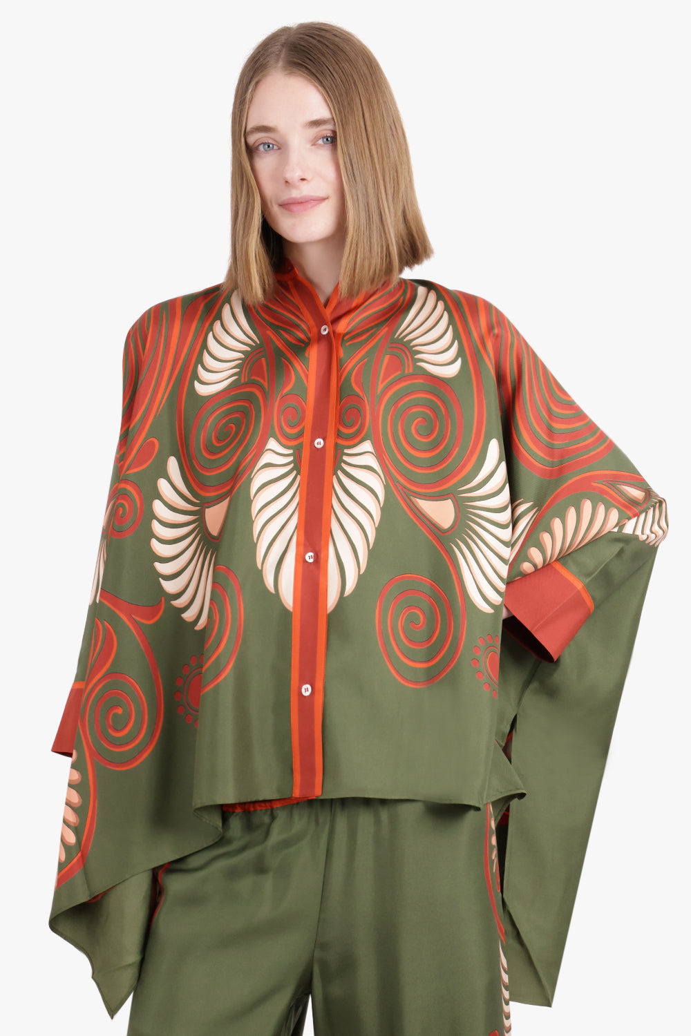FOULARD 3/4 SLEEVE PRINT FLUID BLOUSE | KERYLOS PLACÉE - 2