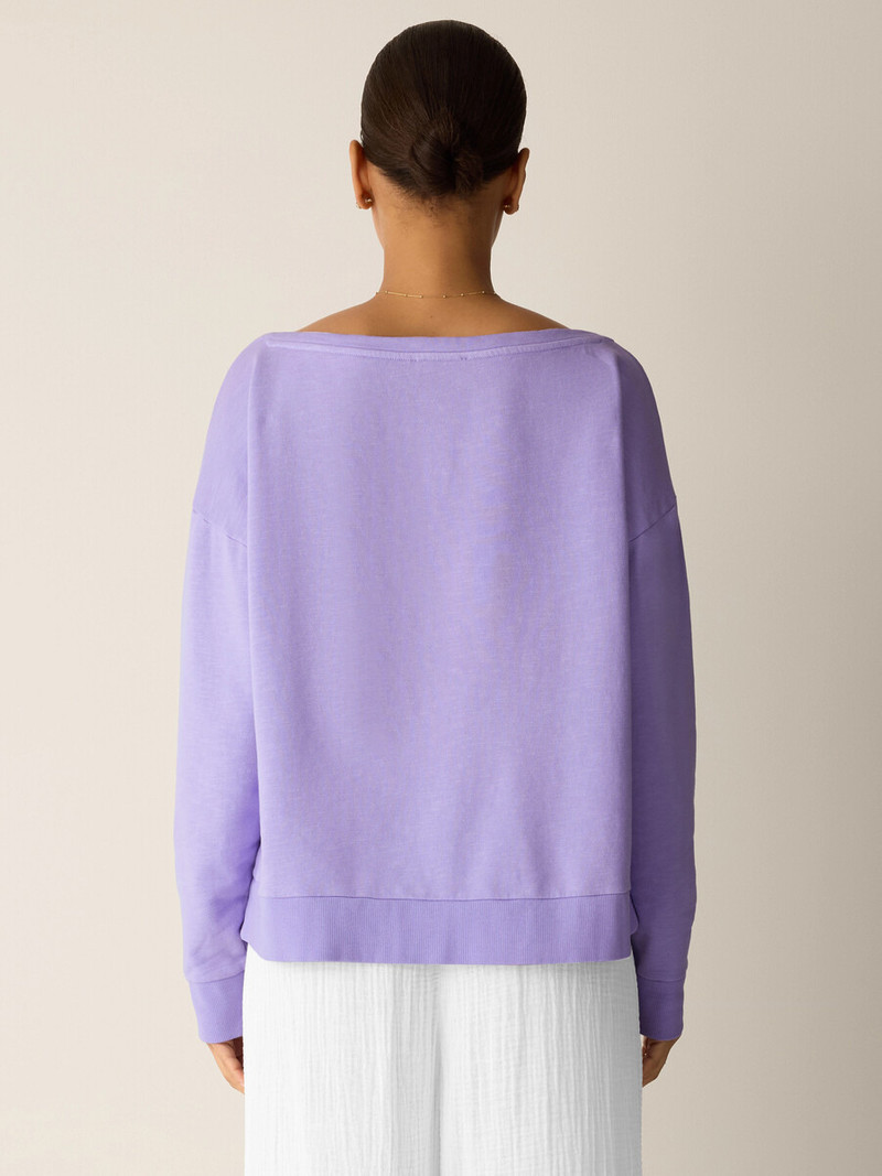 Garment-Dyed Organic Cotton Terry Bateau Neck Top 4