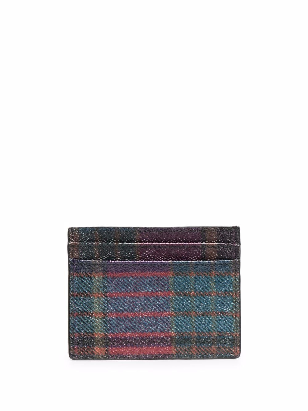 plaid-check print cardholder - 1