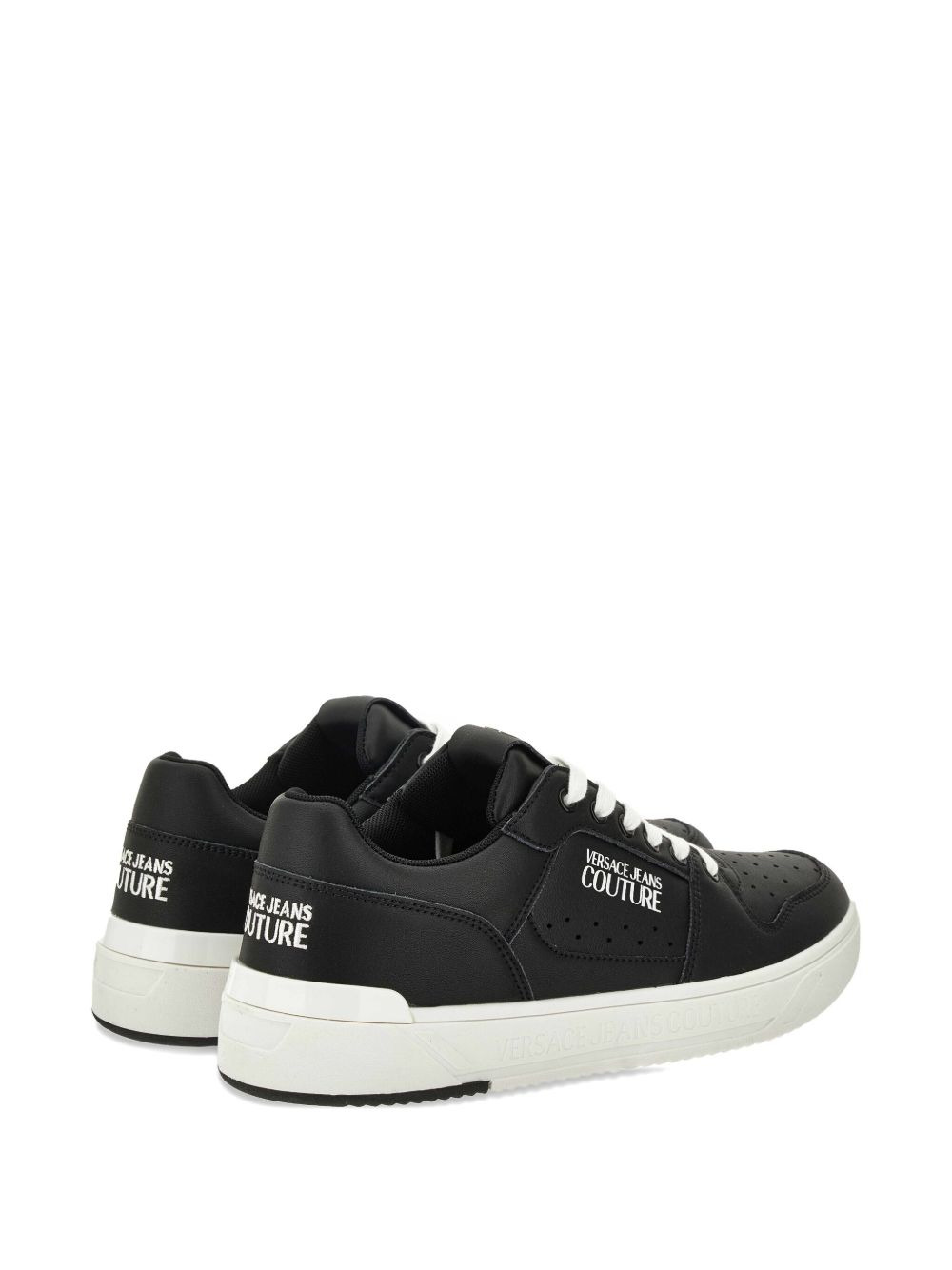 logo-detailed leather sneakers - 4