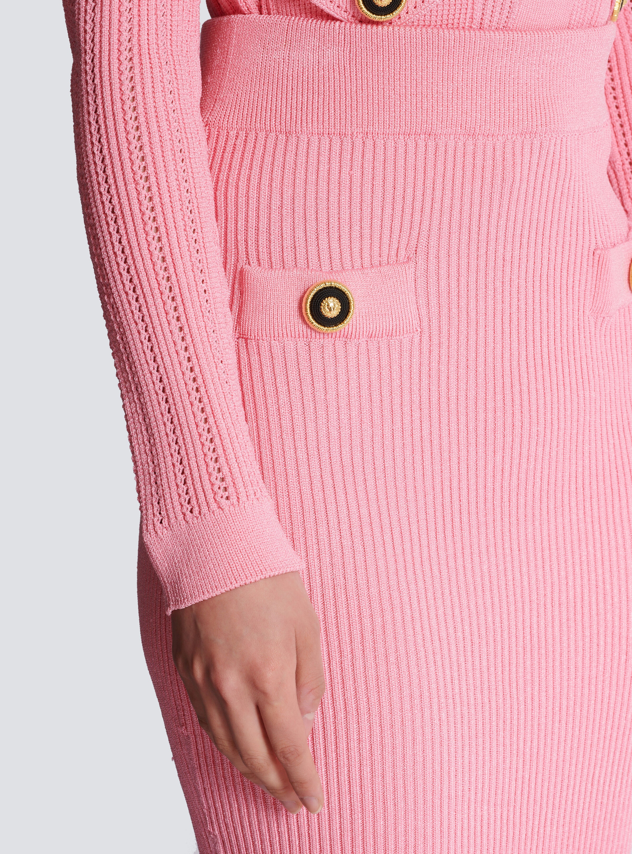 Midi skirt in a plain ribbed knit - 6