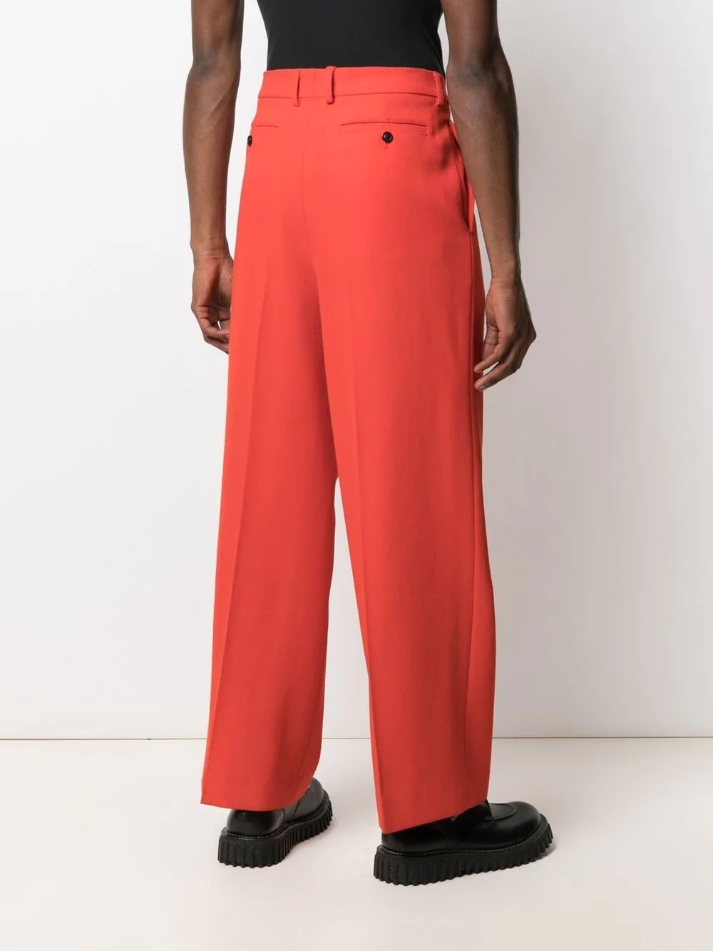 front-pleat wide-leg trousers - 4