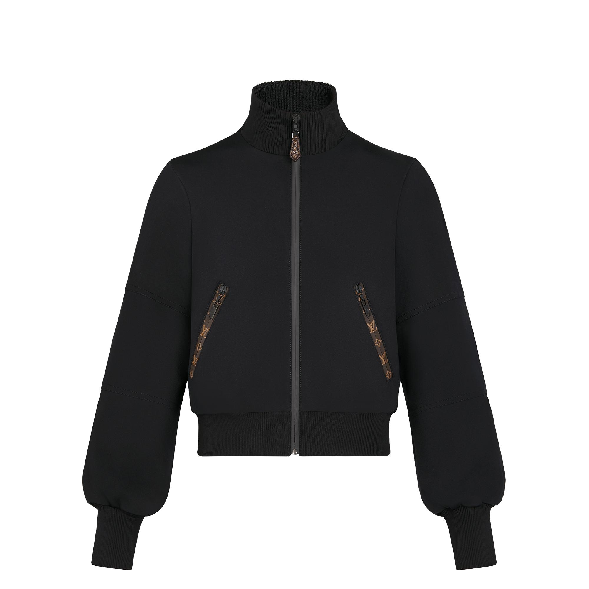 Black Monogram Jogging Jacket In Technical Jersey - 1