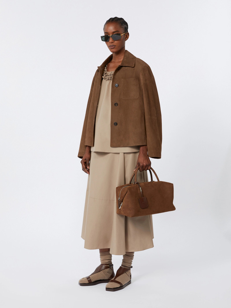 'S Max Mara Suede shacket - DARK BROWN outlook