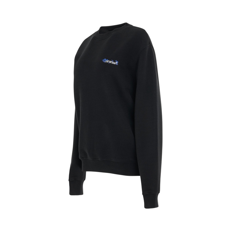 Off-White Embroidered Flower Arrow Sweatshirt in Black outlook